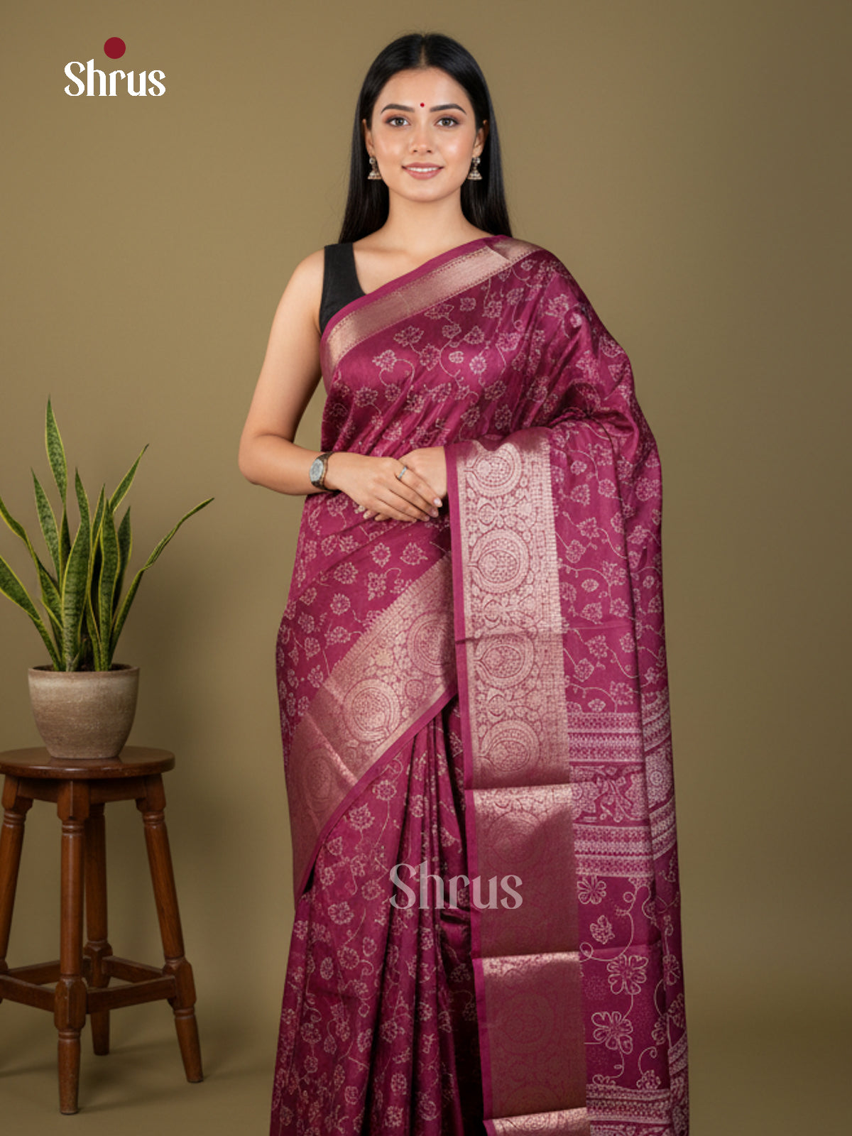 EBS04047 - Semi Crepe - Saree - Shop on Shrus.com