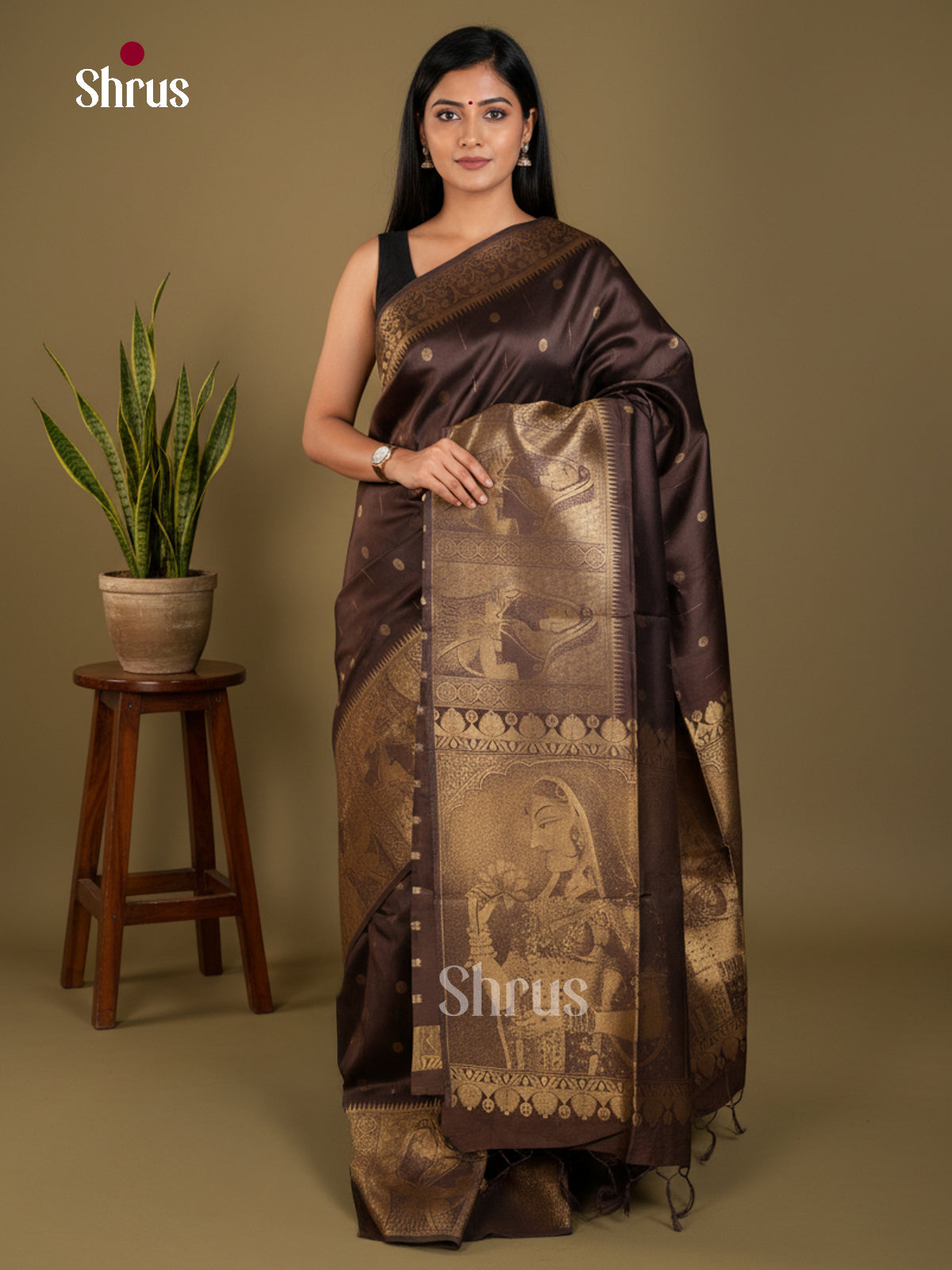 Semi Tussar Saree - EBS04206 - Shop on Shrus.com