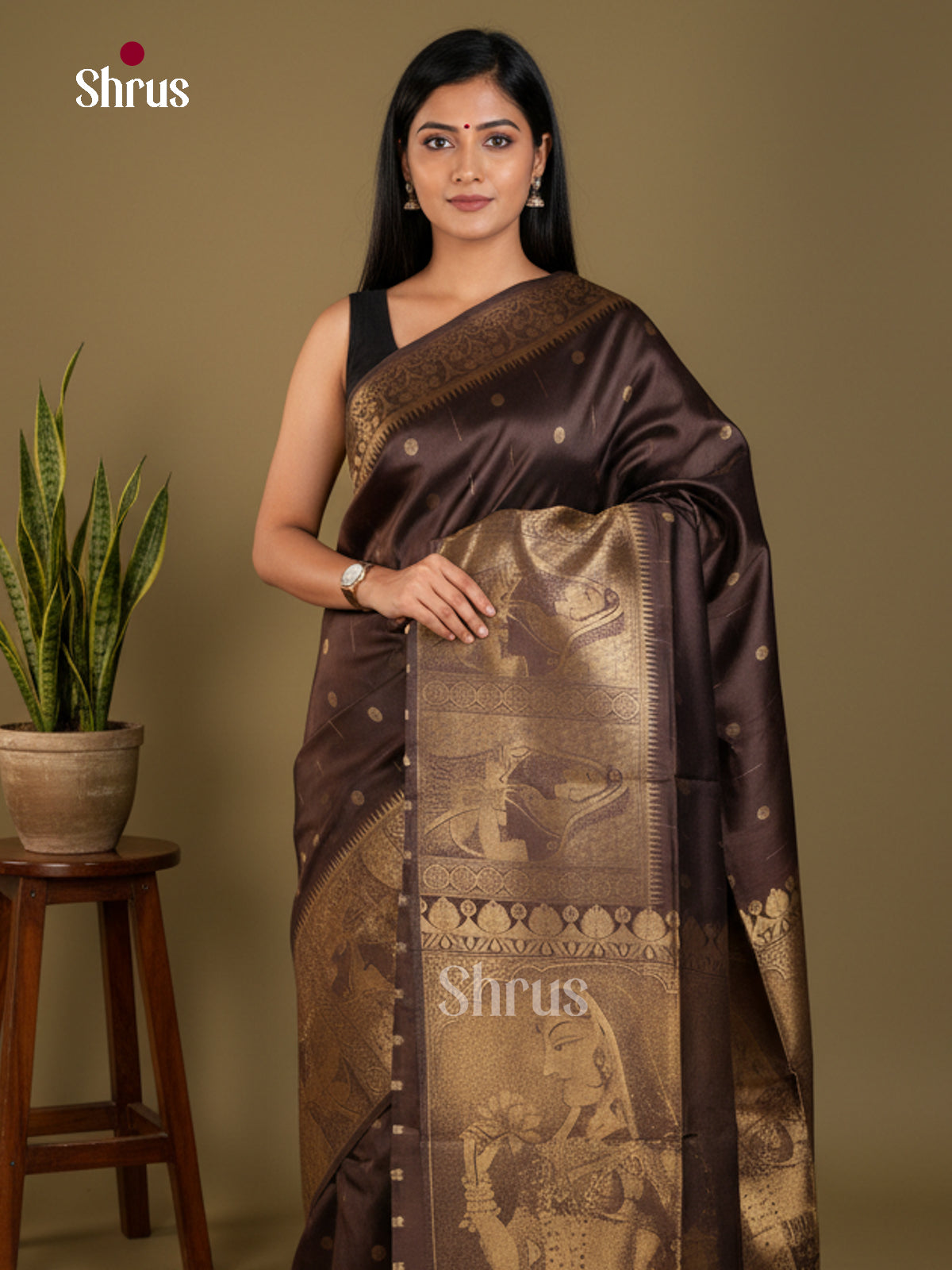 Semi Tussar Saree - EBS04206 - Shop on Shrus.com