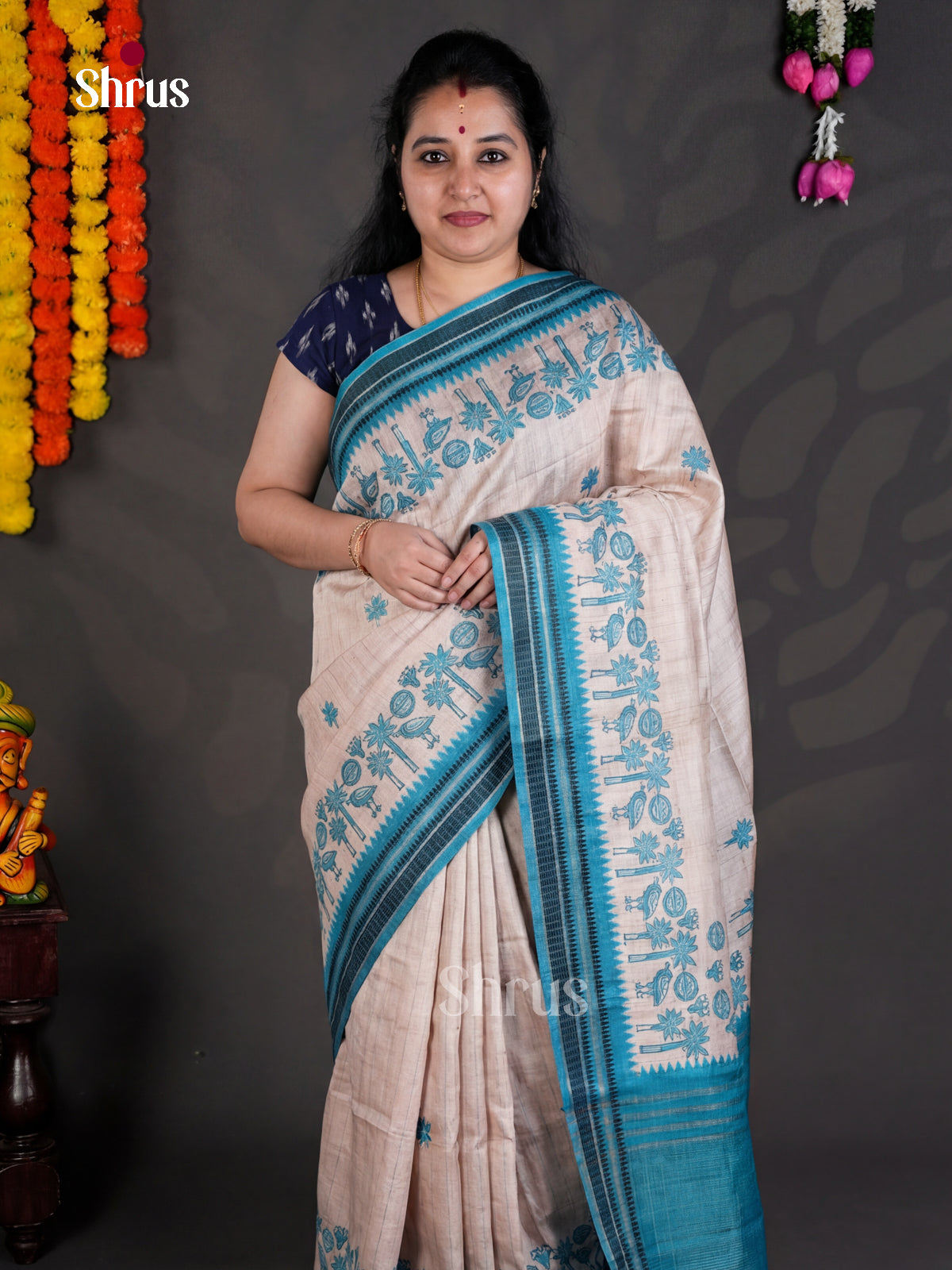 EBS04403 - Printed Semi Tussar - Saree - Shop on Shrus.com