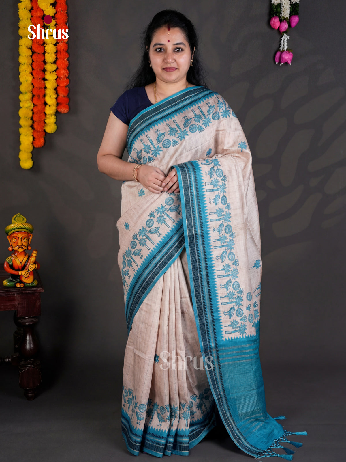 EBS04403 - Printed Semi Tussar - Saree - Shop on Shrus.com