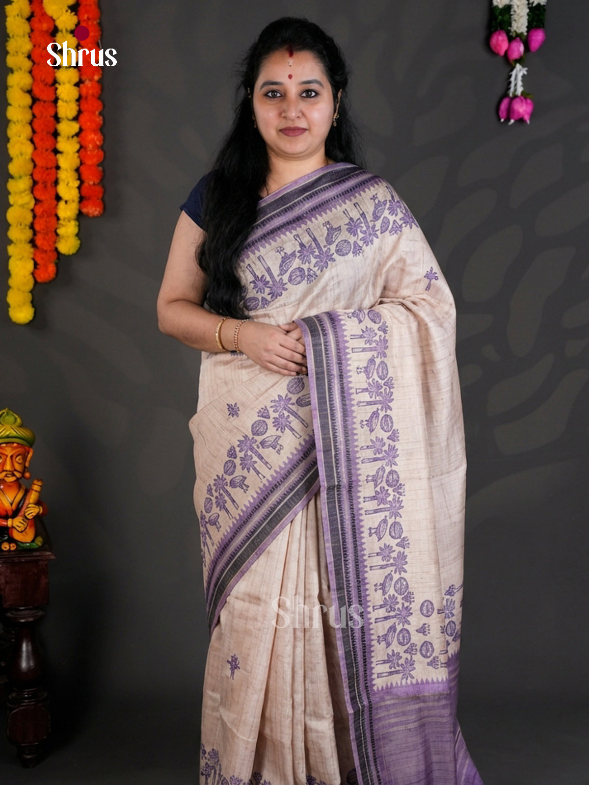 EBS04404 - Printed Semi Tussar - Saree - Shop on Shrus.com