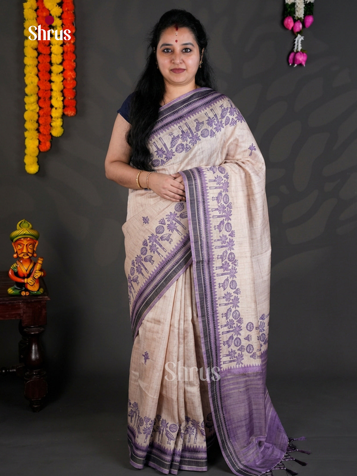 EBS04404 - Printed Semi Tussar - Saree - Shop on Shrus.com