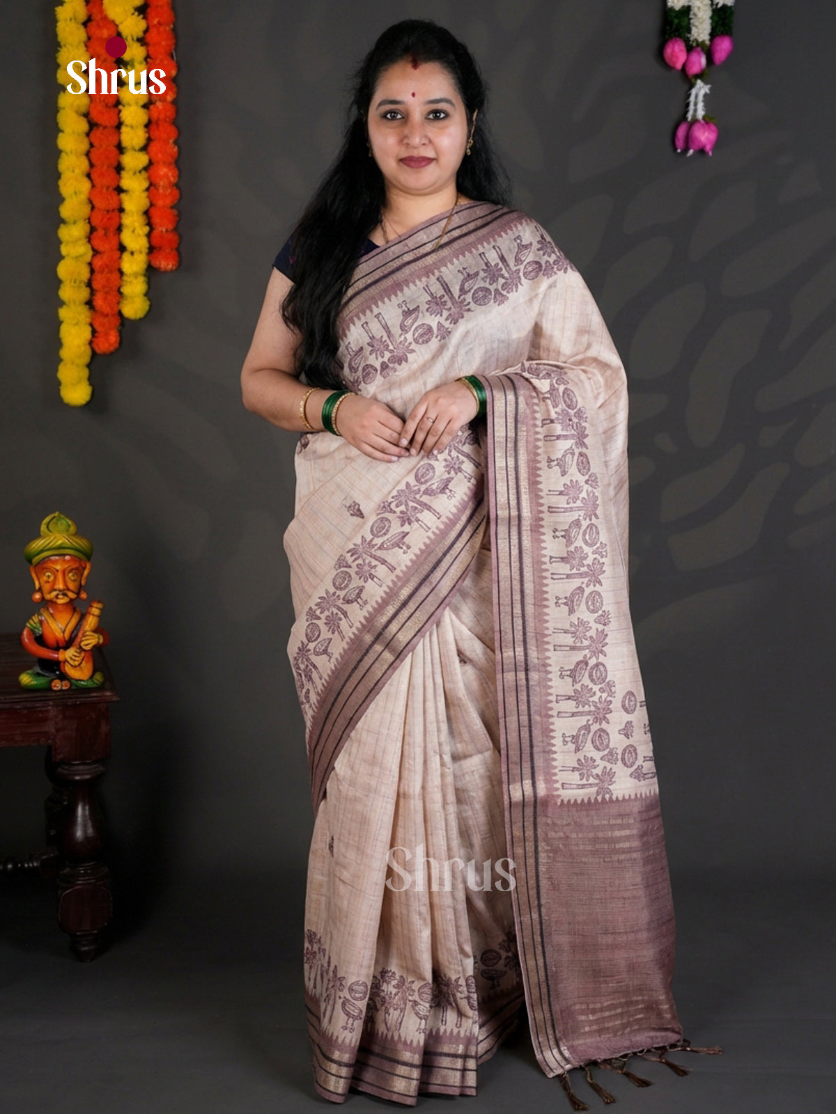 EBS04405 - Printed Semi Tussar - Saree - Shop on Shrus.com