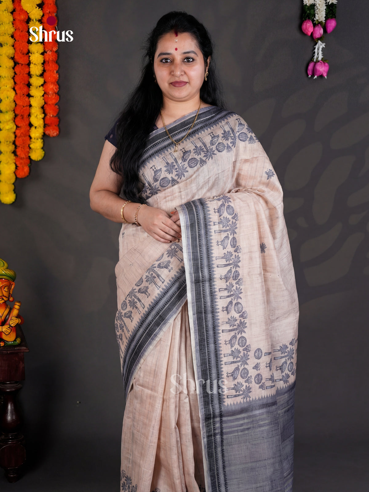 EBS04406 - Printed Semi Tussar - Saree - Shop on Shrus.com
