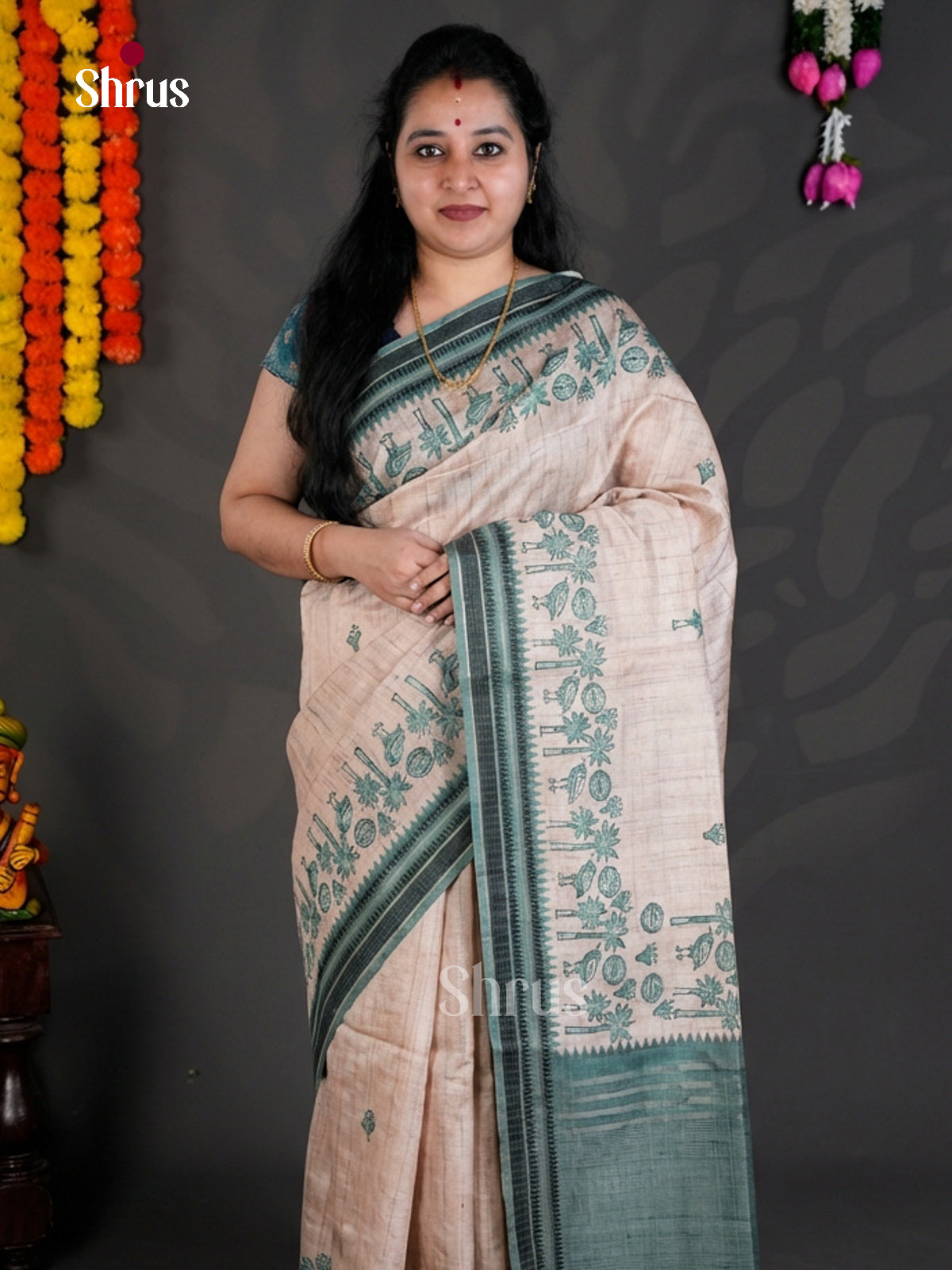EBS04407 - Printed Semi Tussar - Saree - Shop on Shrus.com