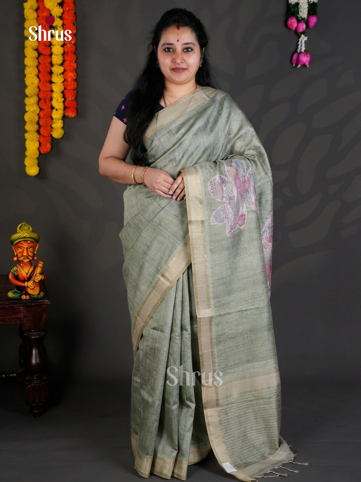 EBS04411 - Printed Semi Tussar - Saree - Shop on Shrus.com