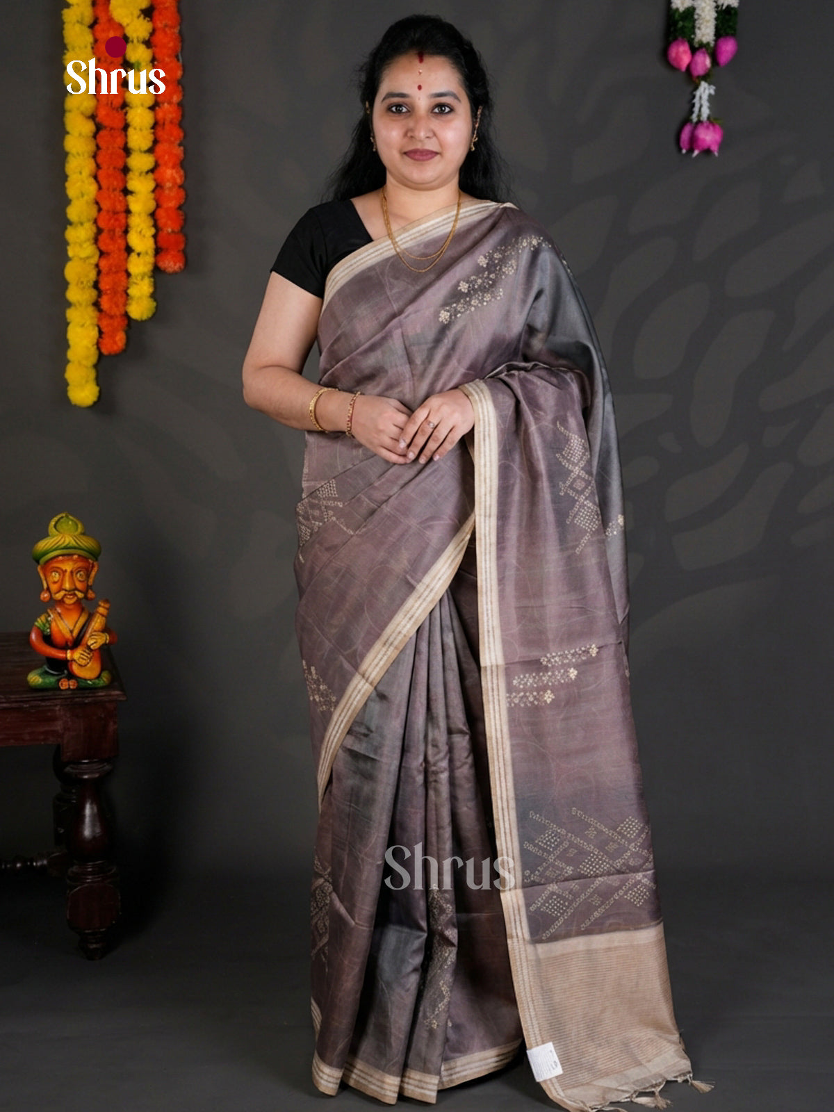 EBS04412 - Printed Semi Tussar - Saree - Shop on Shrus.com