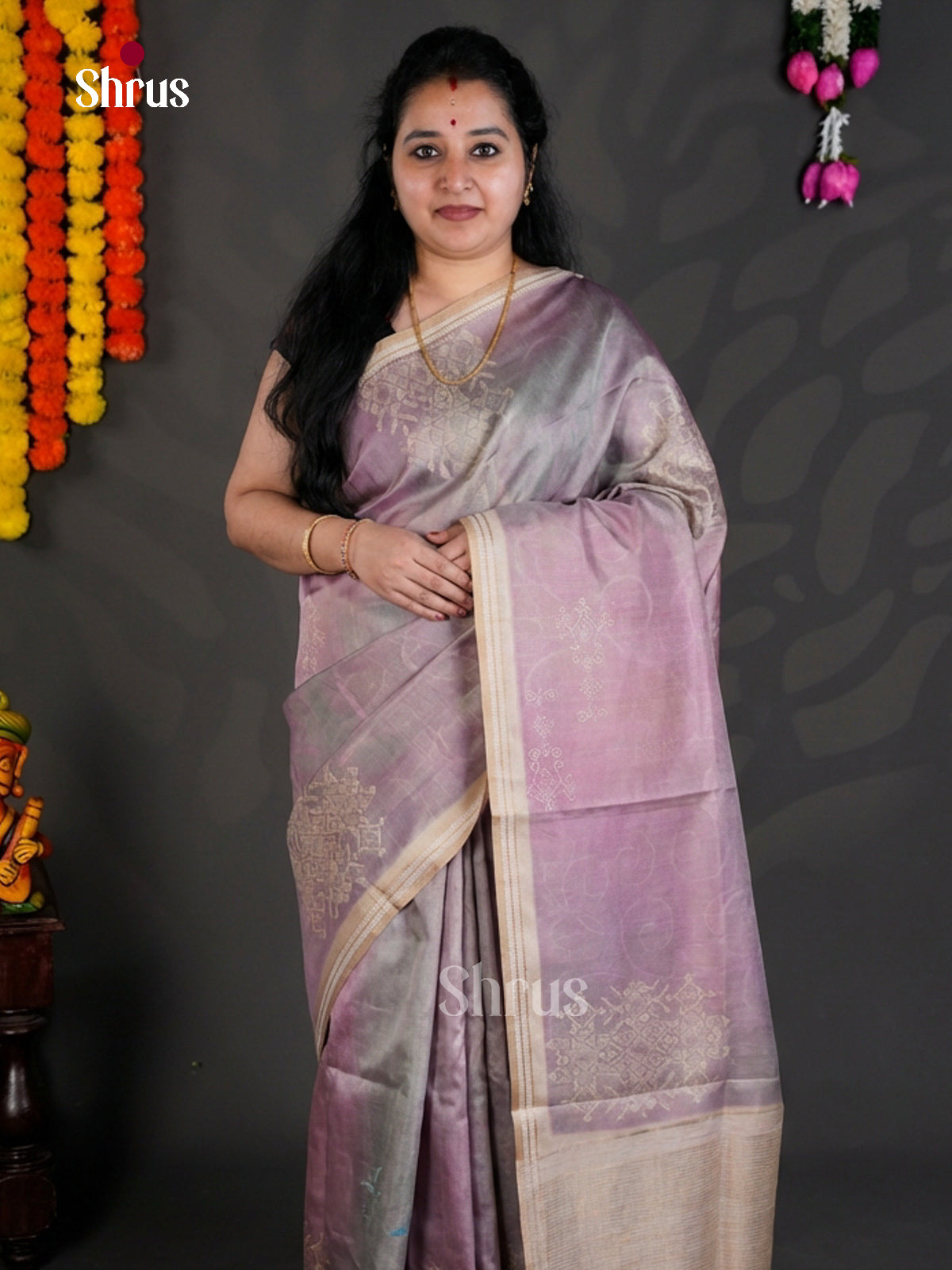 EBS04416 - Printed Semi Tussar - Saree - Shop on Shrus.com