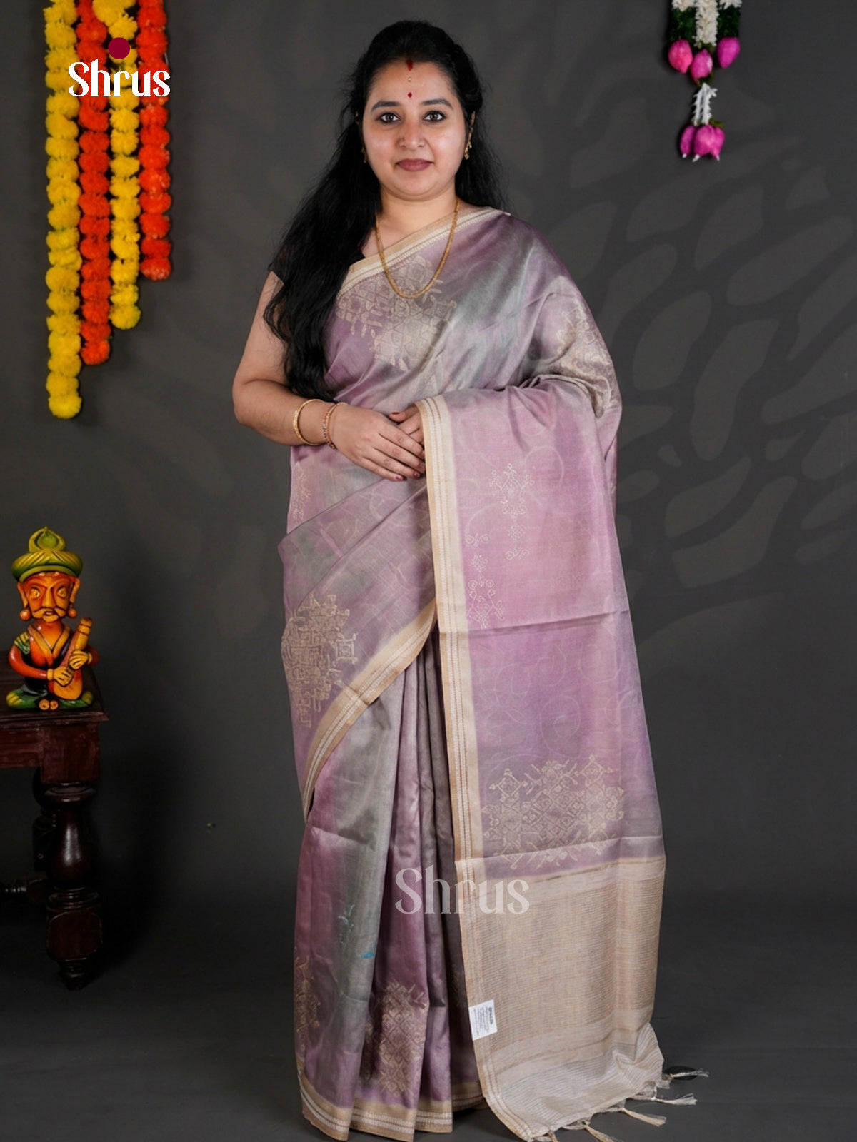 EBS04416 - Printed Semi Tussar - Saree - Shop on Shrus.com
