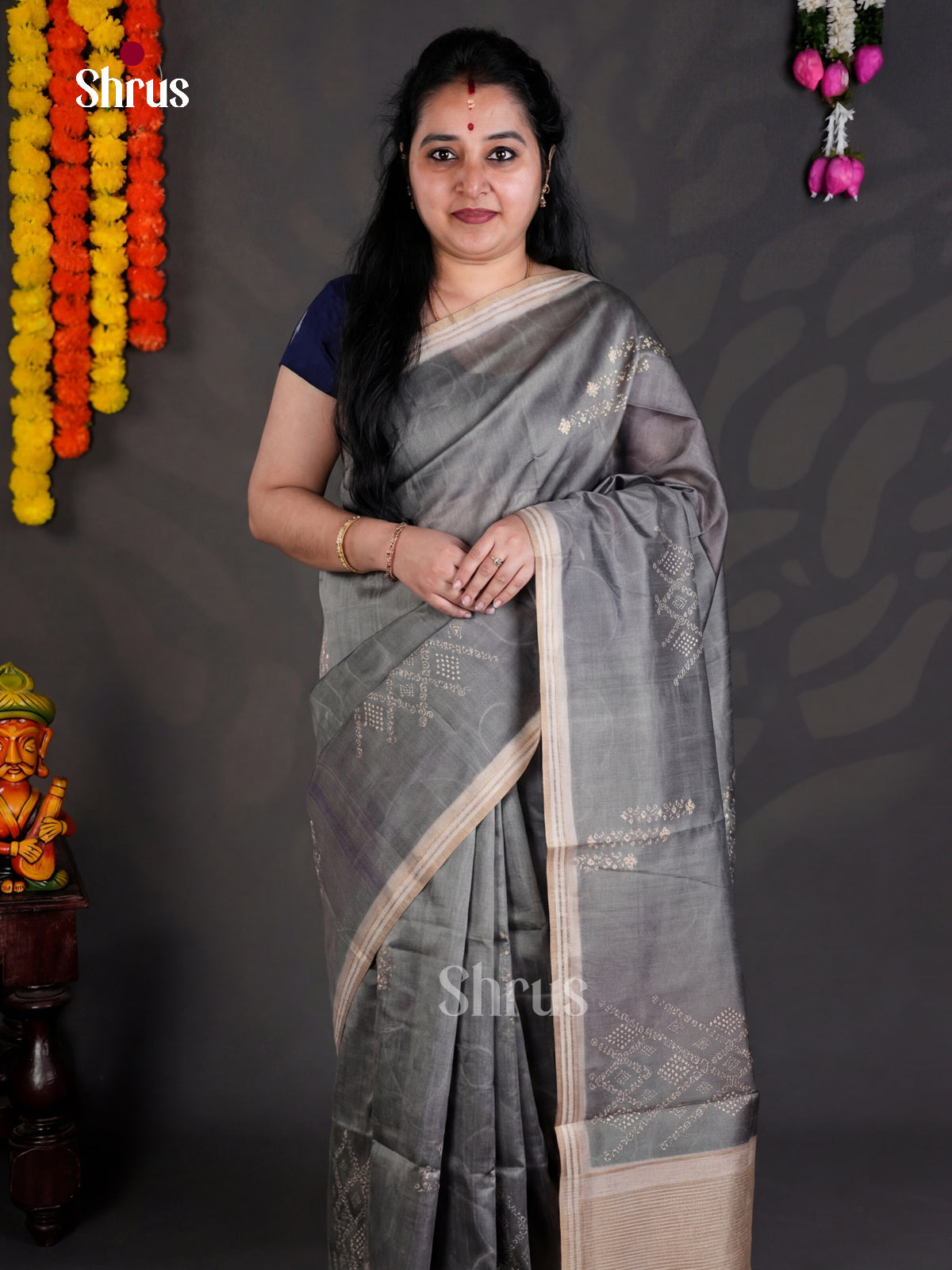 EBS04417 - Printed Semi Tussar - Saree - Shop on Shrus.com