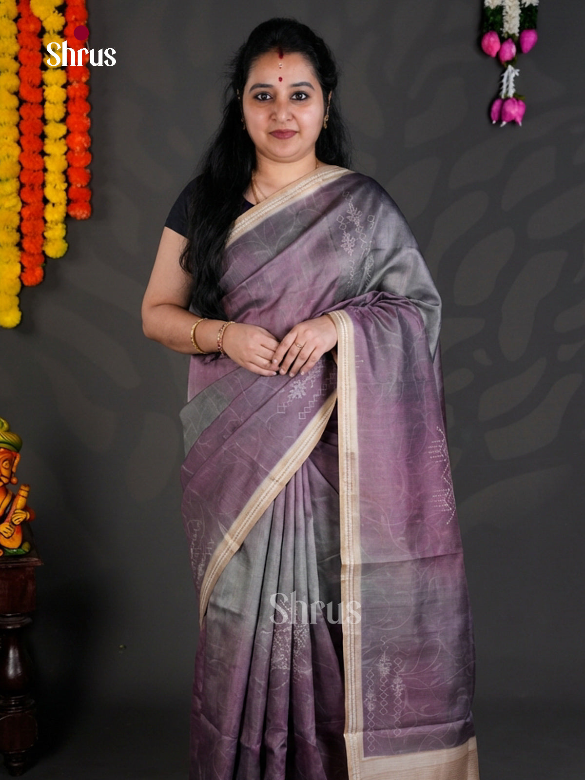 EBS04418 - Printed Semi Tussar - Saree - Shop on Shrus.com