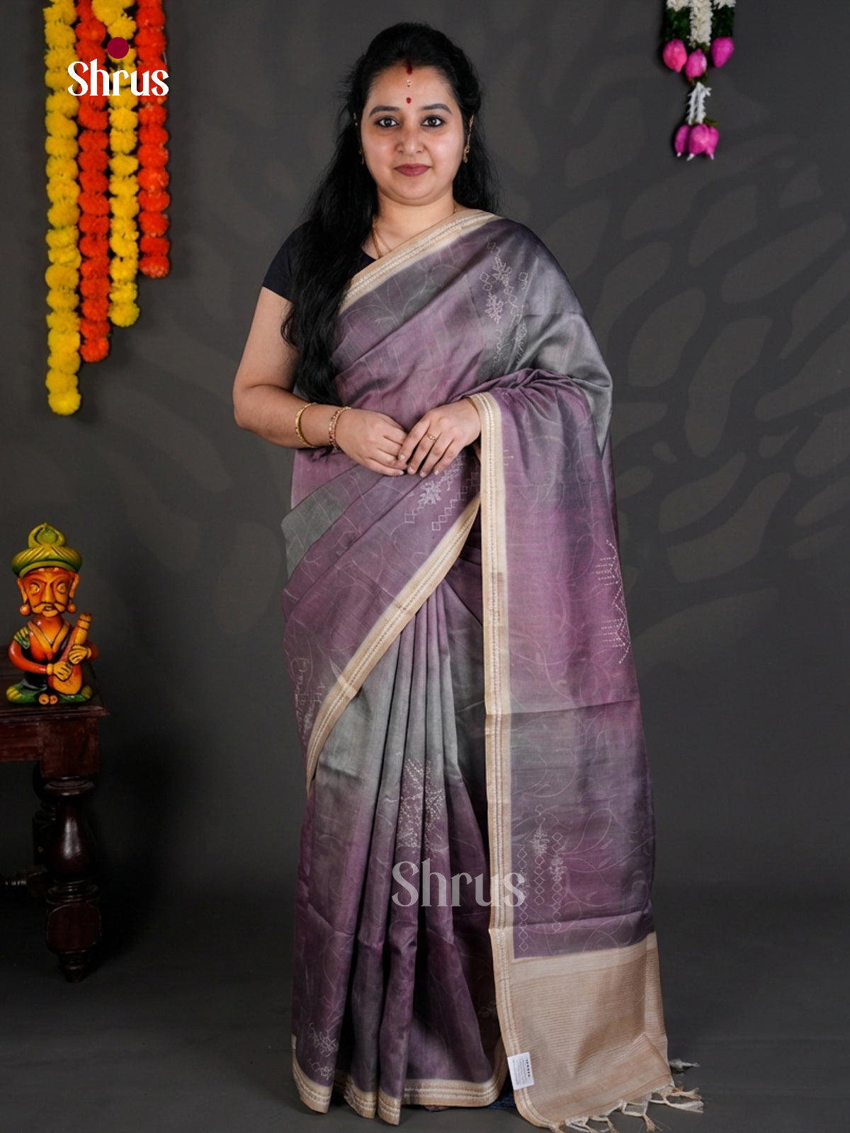 EBS04418 - Printed Semi Tussar - Saree - Shop on Shrus.com