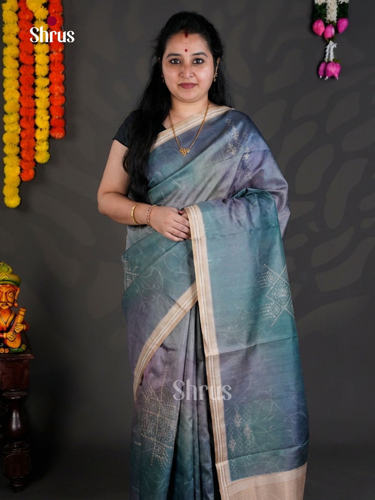 EBS04419 - Printed Semi Tussar - Saree - Shop on Shrus.com