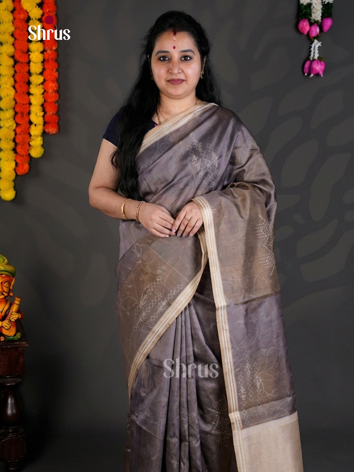 EBS04420 - Printed Semi Tussar - Saree - Shop on Shrus.com