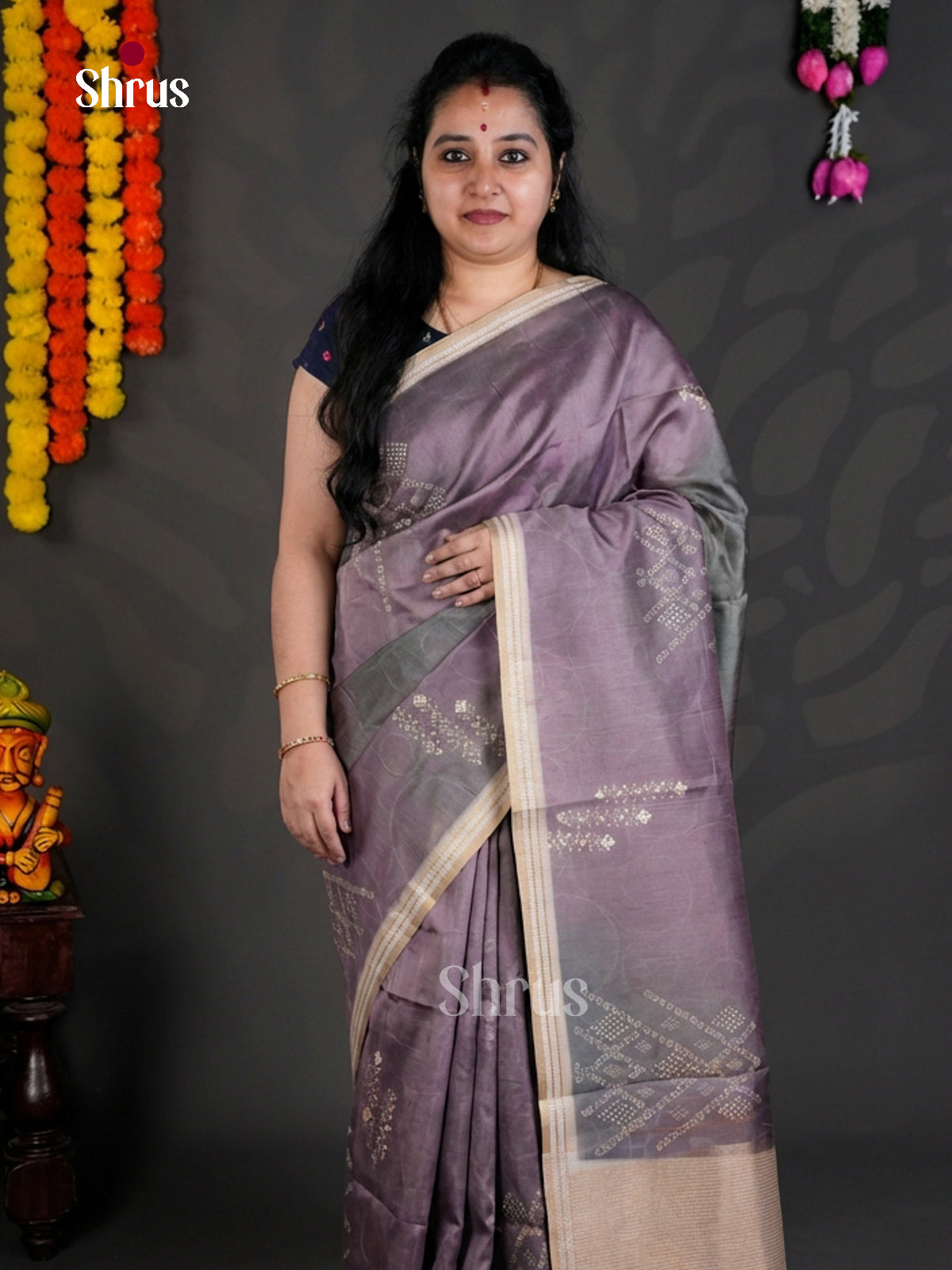 EBS04422 - Printed Semi Tussar - Saree - Shop on Shrus.com