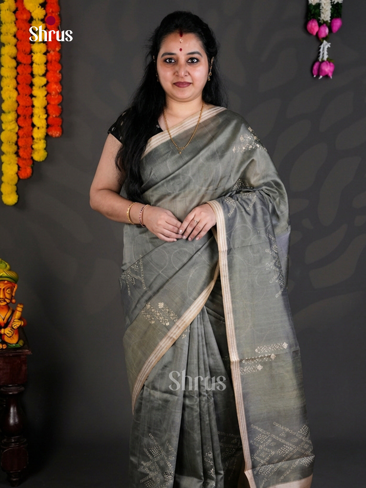 EBS04423 - Printed Semi Tussar - Saree - Shop on Shrus.com
