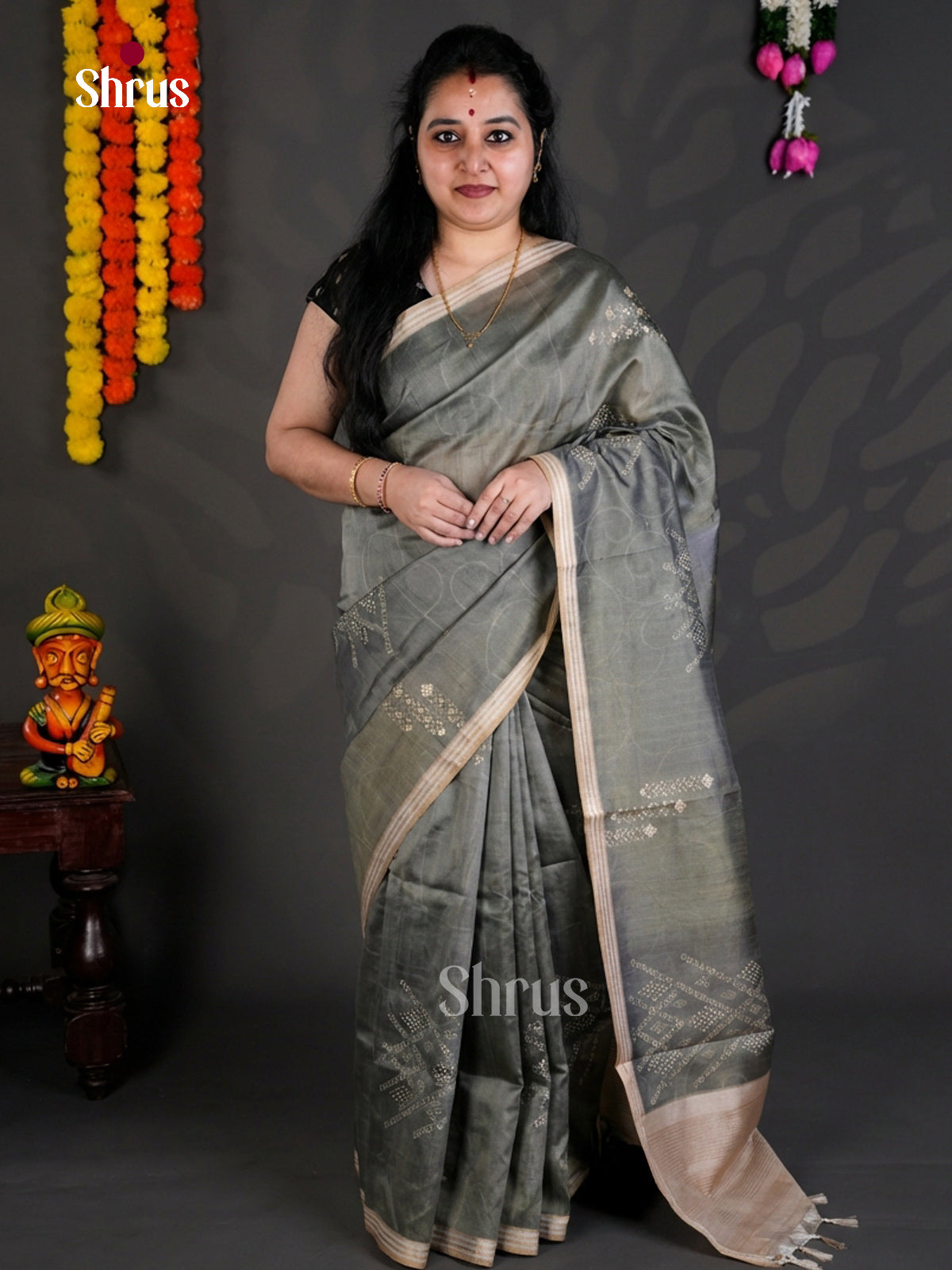 EBS04423 - Printed Semi Tussar - Saree - Shop on Shrus.com
