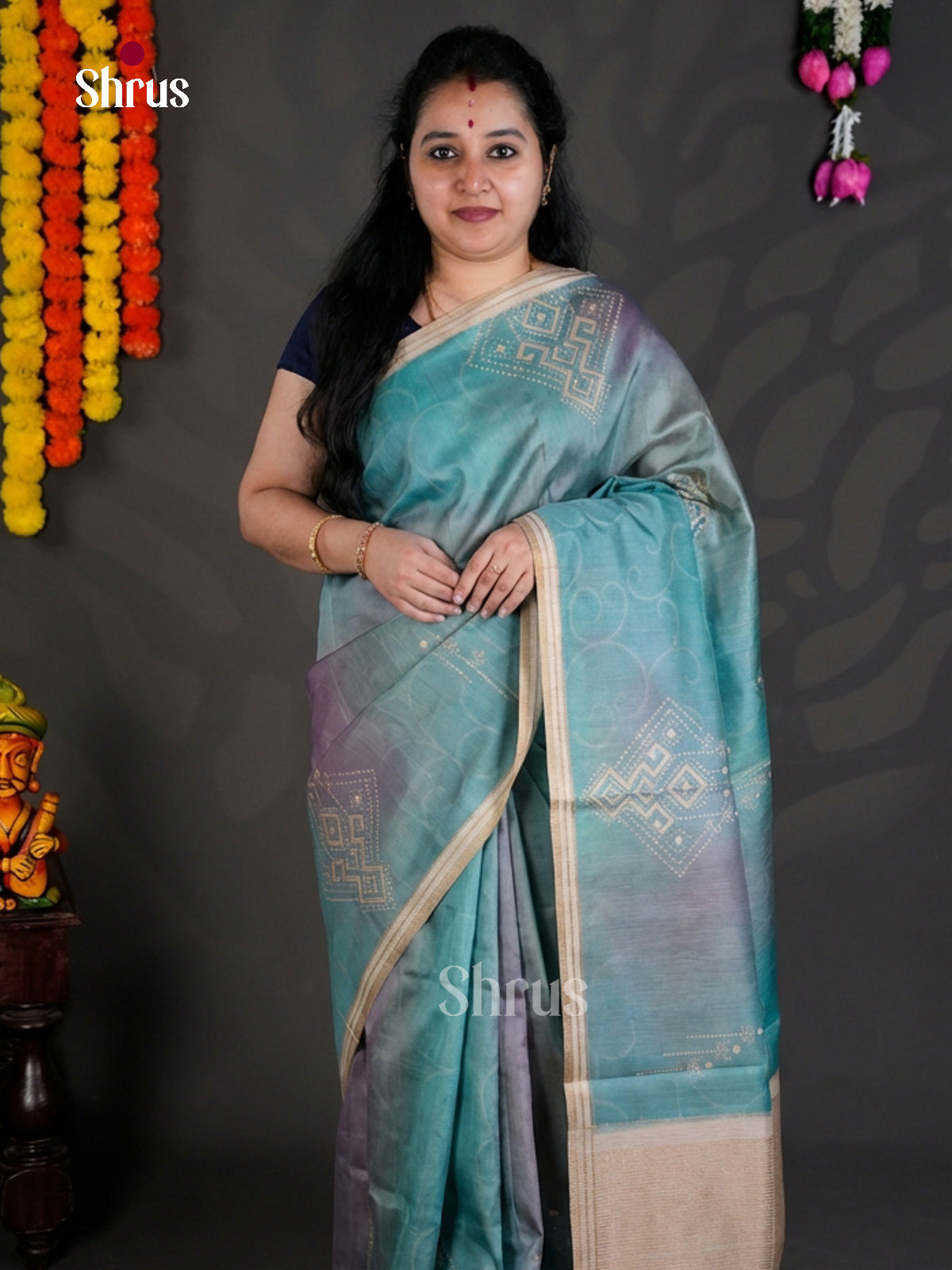 EBS04425 - Printed Semi Tussar - Saree - Shop on Shrus.com