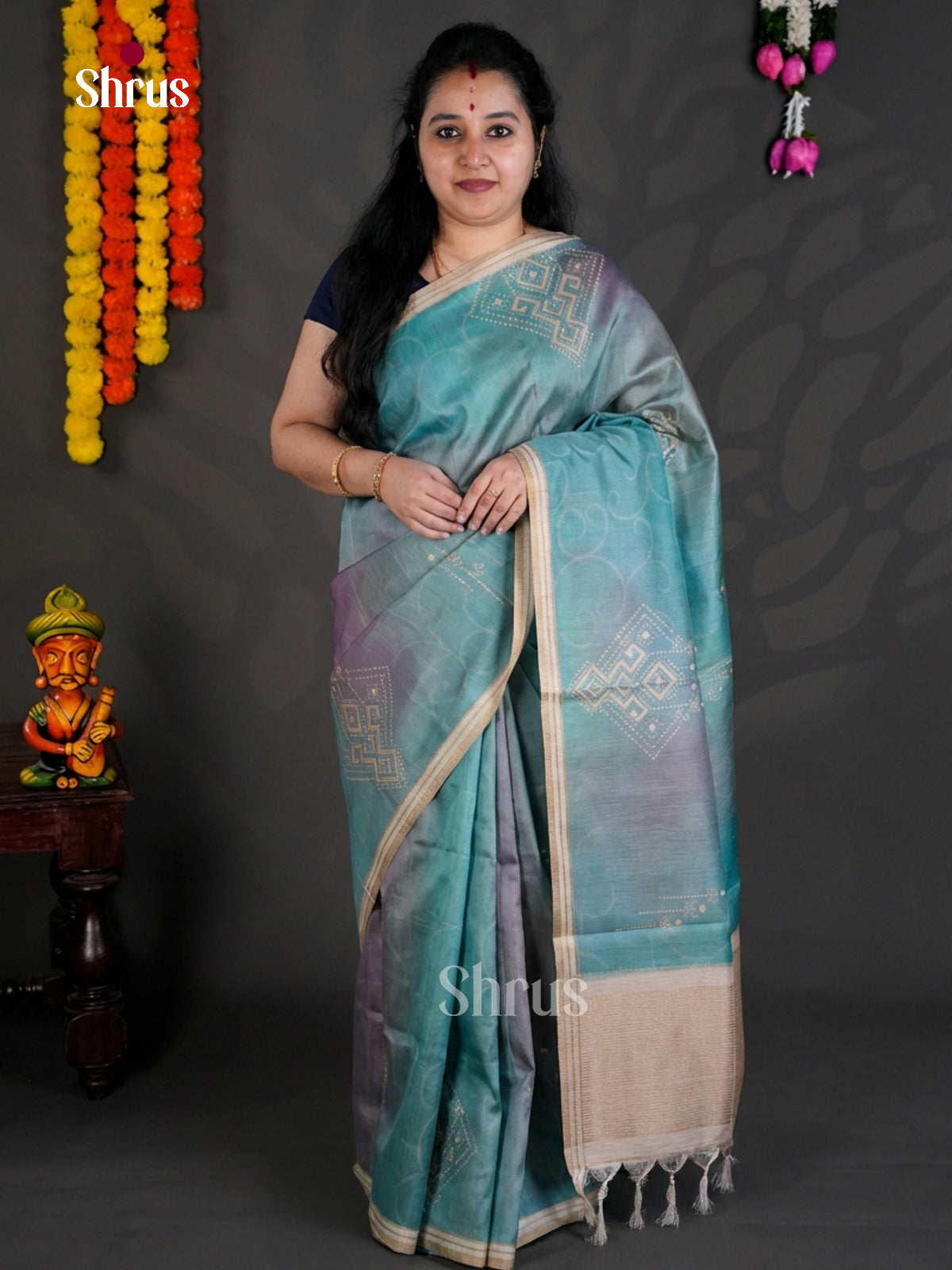 EBS04425 - Printed Semi Tussar - Saree - Shop on Shrus.com