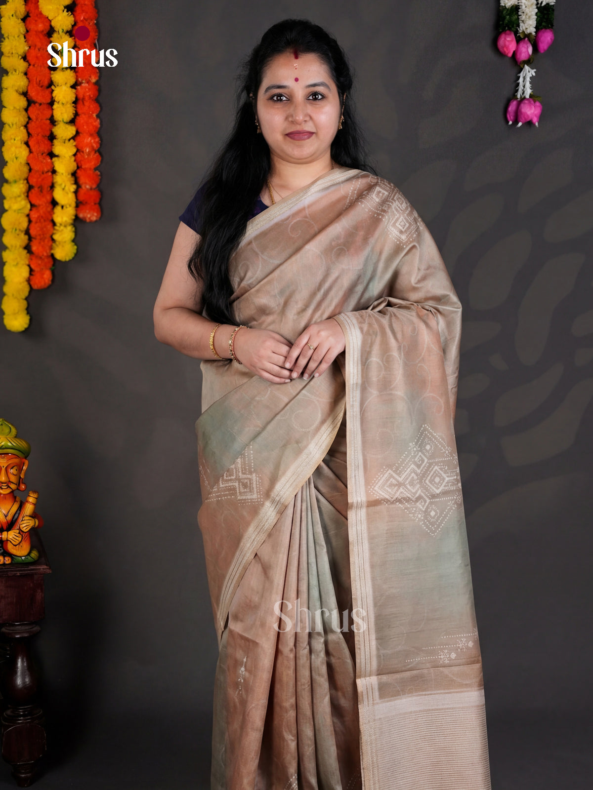 EBS04426 - Printed Semi Tussar - Saree - Shop on Shrus.com