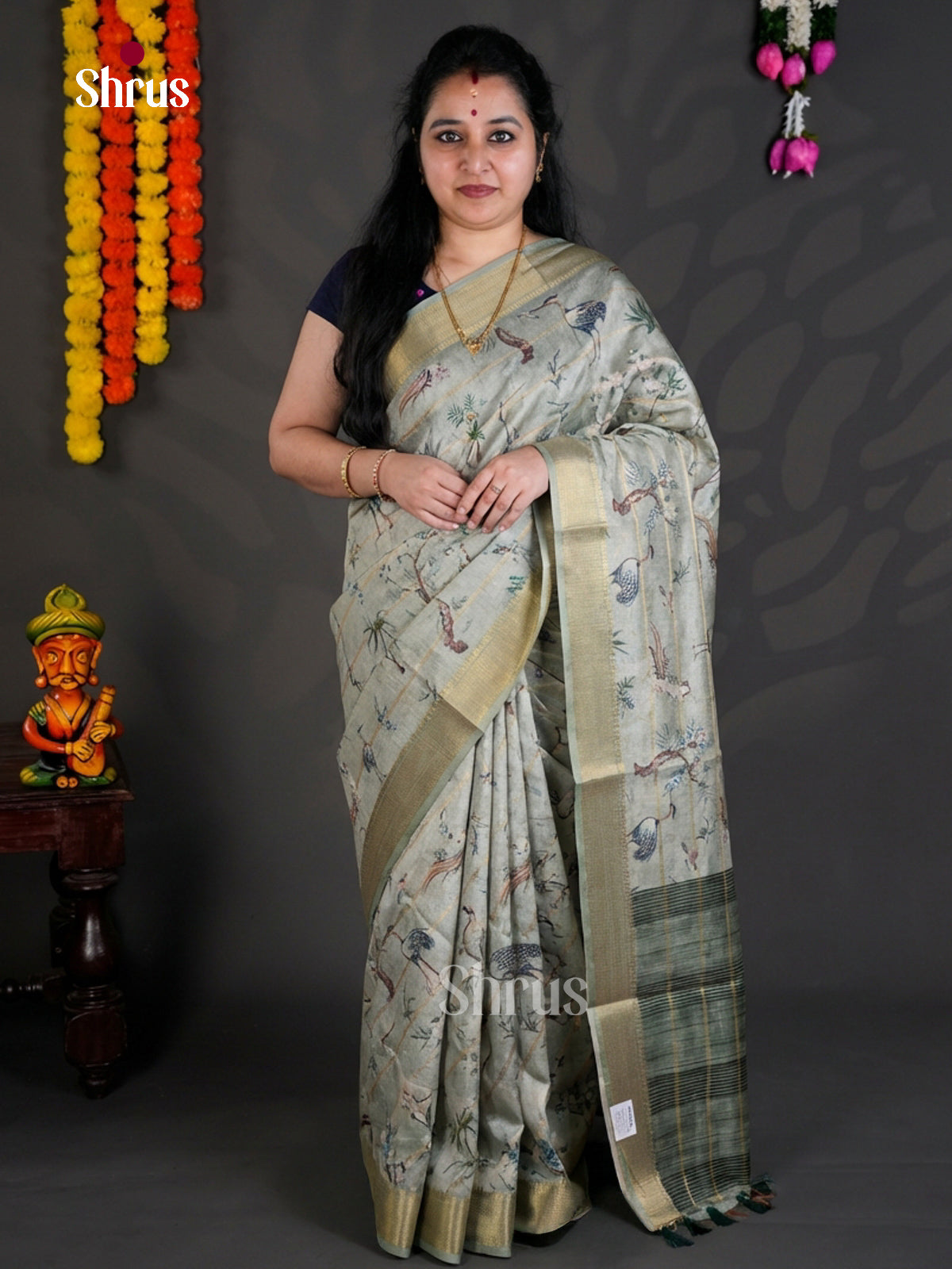 EBS04430 - Printed Semi Tussar - Saree - Shop on Shrus.com
