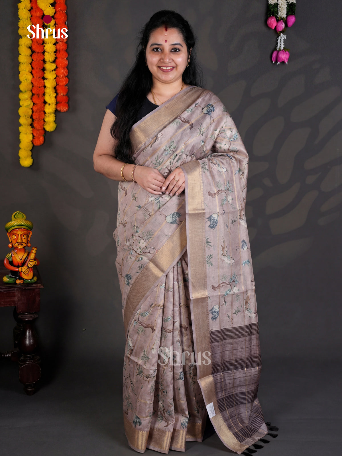 EBS04431 - Printed Semi Tussar - Saree - Shop on Shrus.com