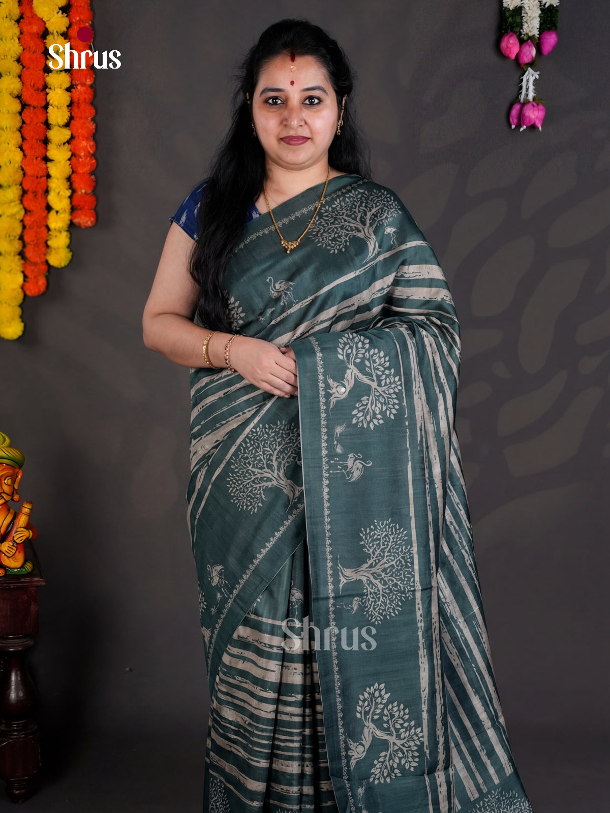 EBS04464 - Printed Semi Tussar - Saree - Shop on Shrus.com