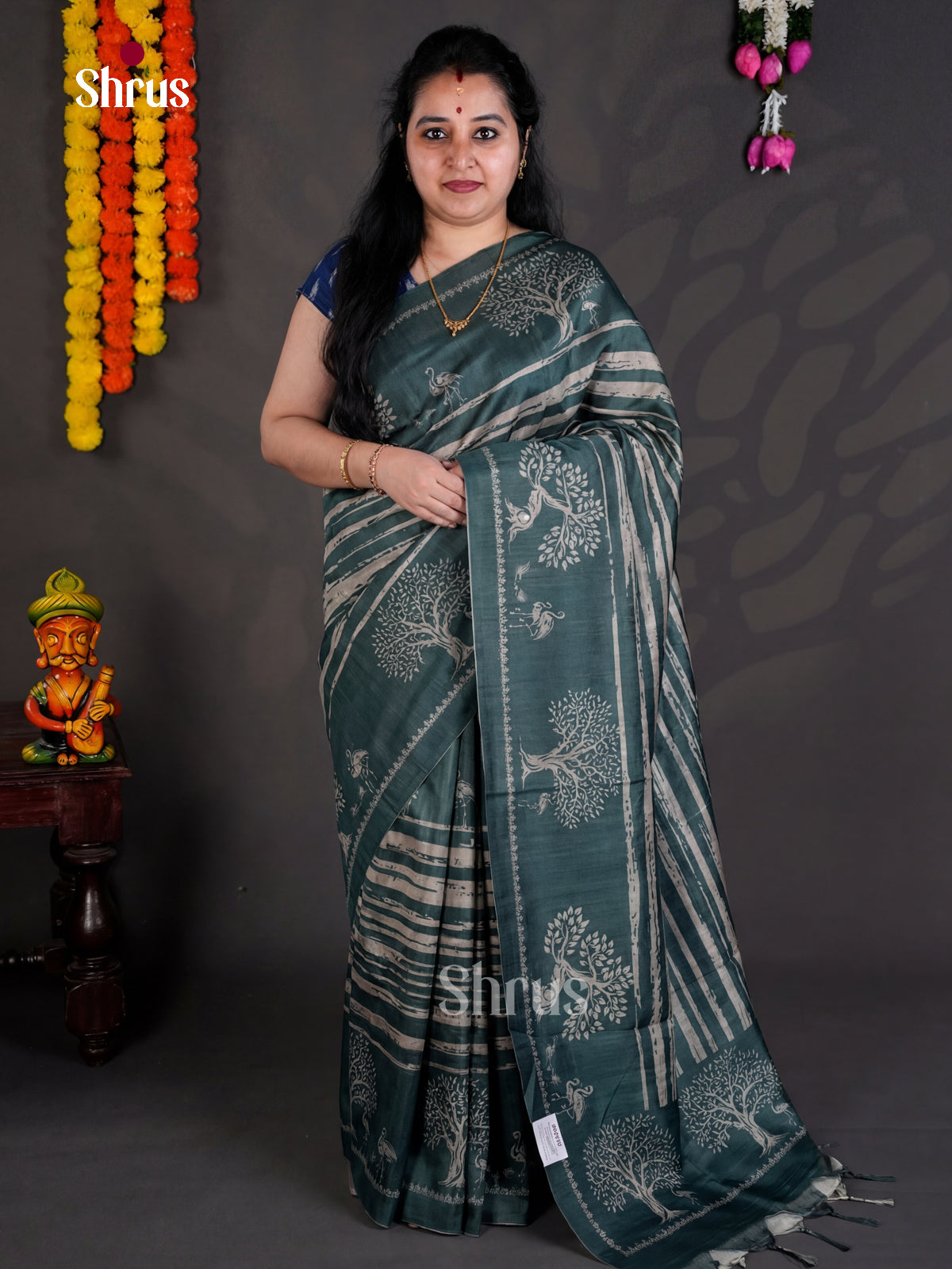 EBS04464 - Printed Semi Tussar - Saree - Shop on Shrus.com
