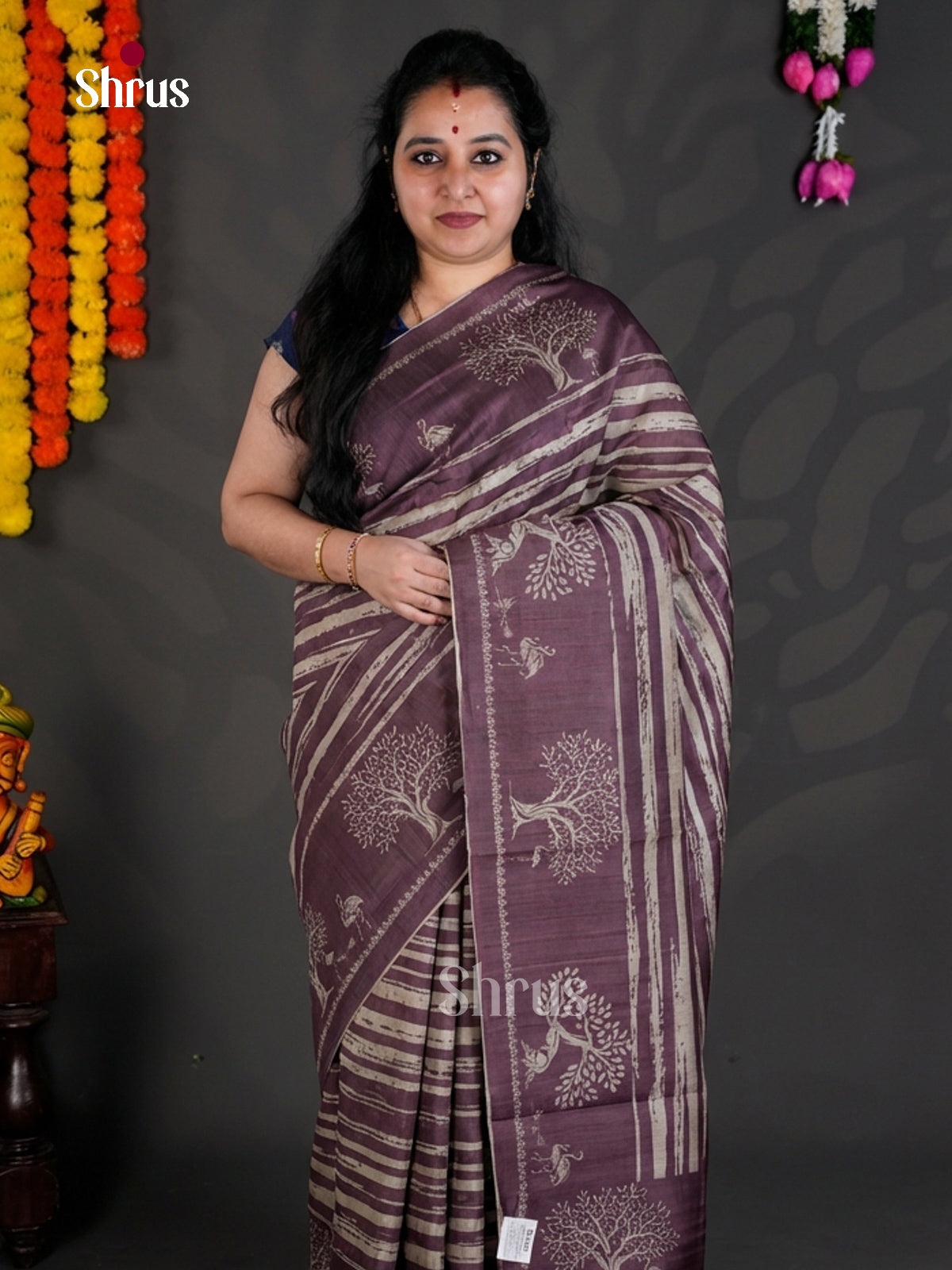 EBS04465 - Printed Semi Tussar - Saree - Shop on Shrus.com