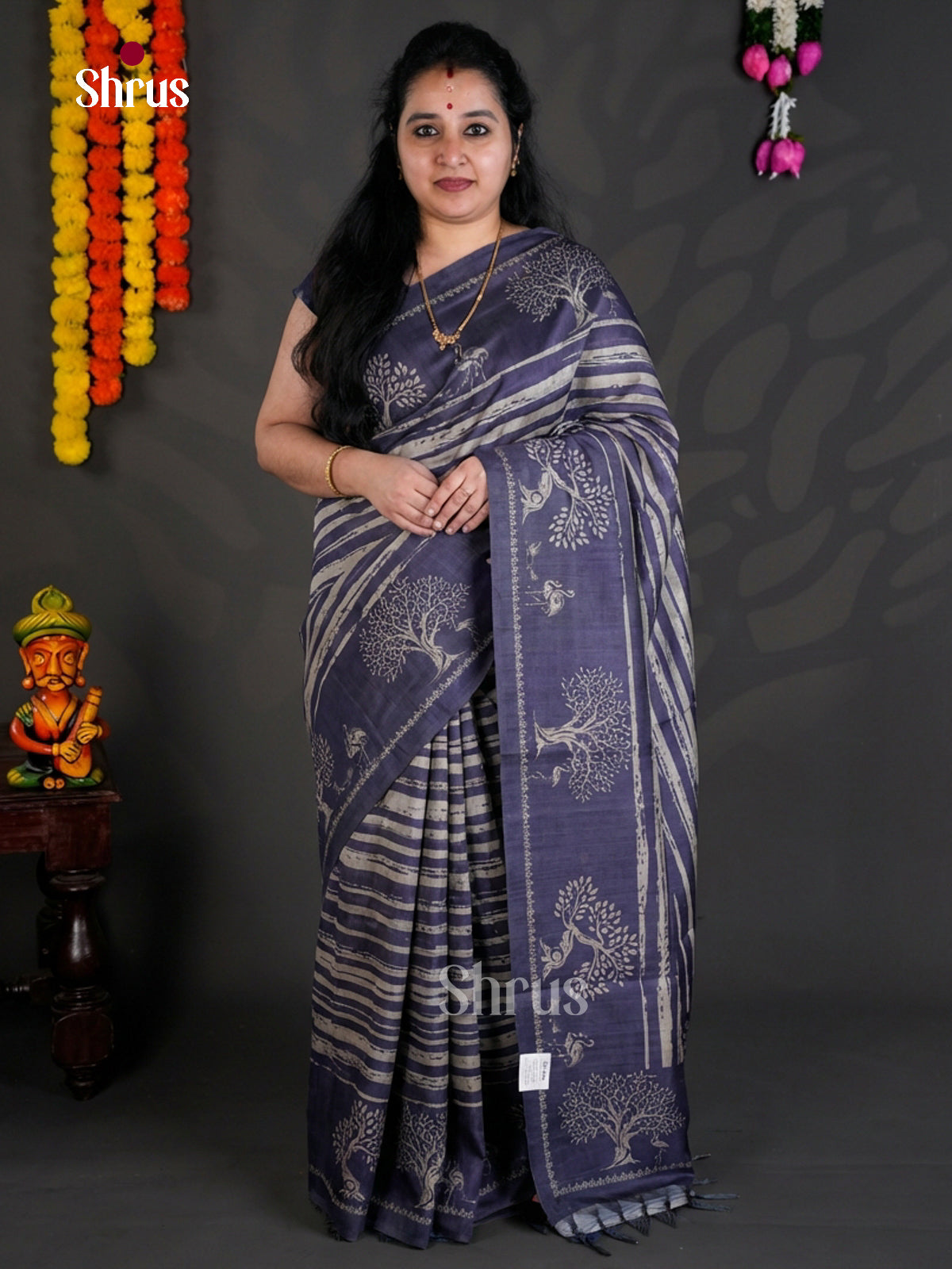 EBS04466 - Printed Semi Tussar - Saree - Shop on Shrus.com