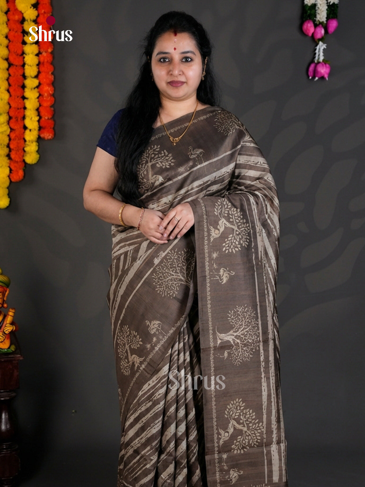 EBS04467 - Printed Semi Tussar - Saree - Shop on Shrus.com
