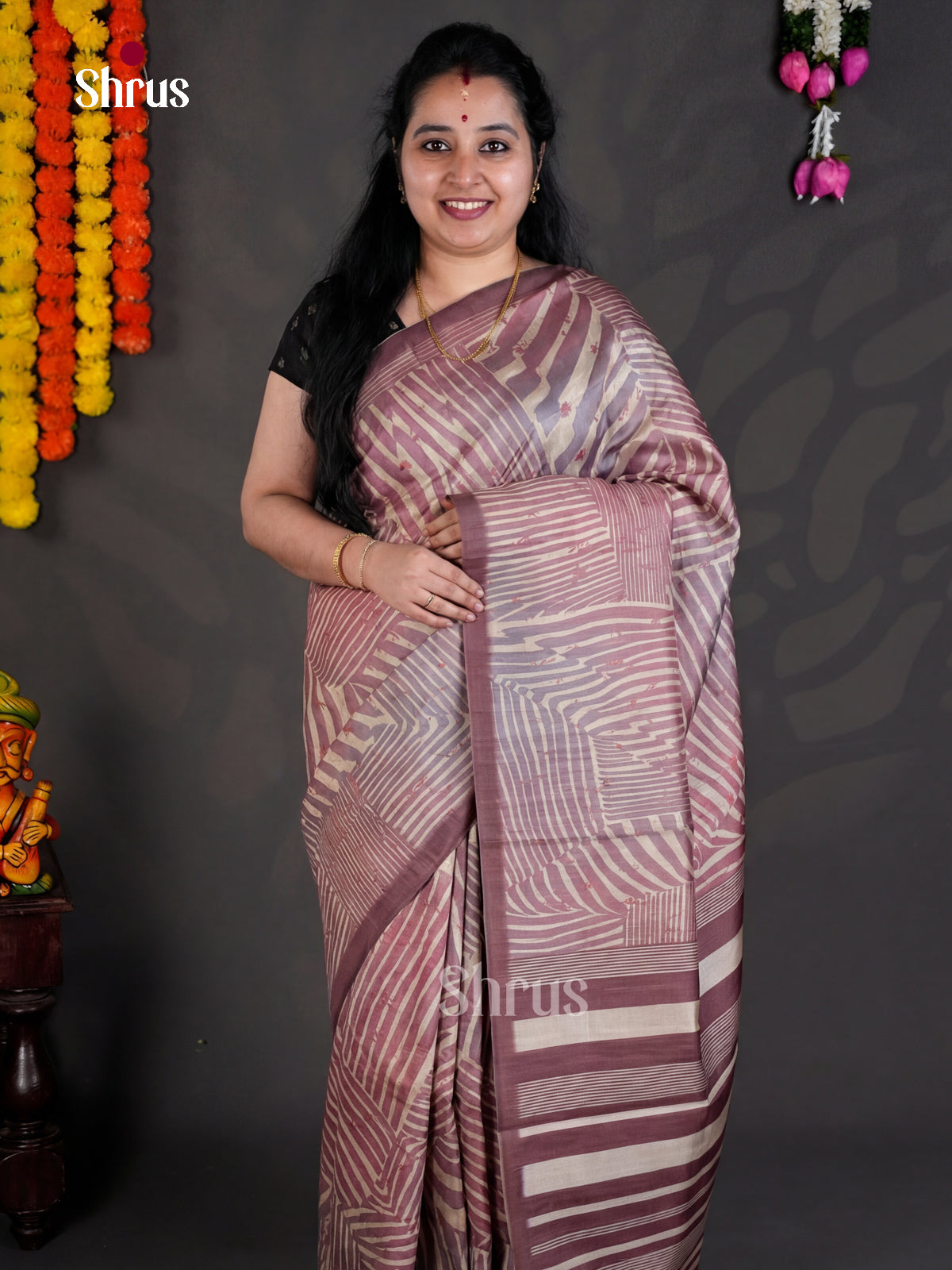 EBS04468 - Printed Semi Tussar - Saree - Shop on Shrus.com