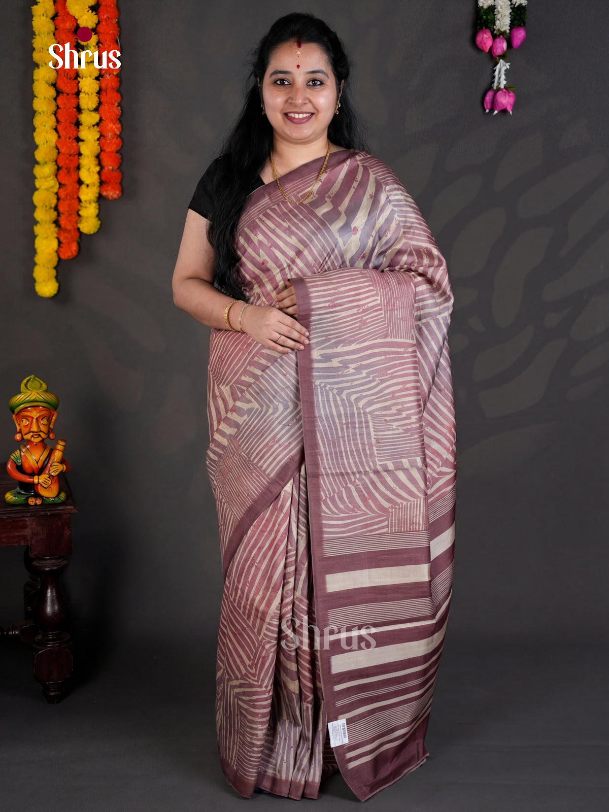 EBS04468 - Printed Semi Tussar - Saree - Shop on Shrus.com