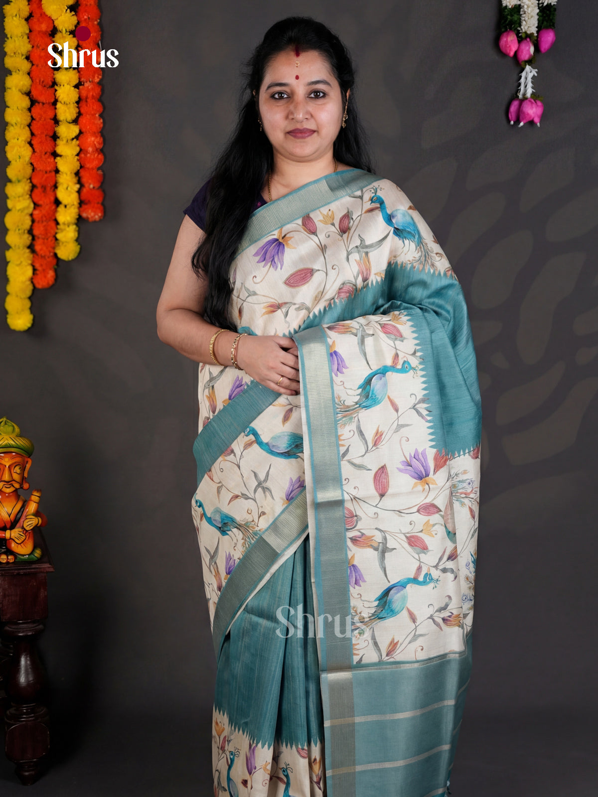 EBS04473 - Printed Semi Tussar - Saree - Shop on Shrus.com