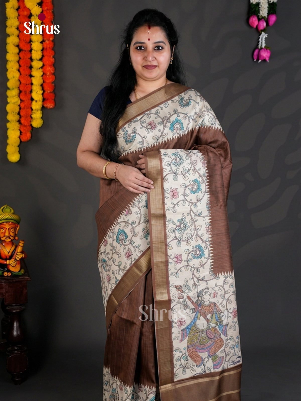EBS04474 - Printed Semi Tussar - Saree - Shop on Shrus.com