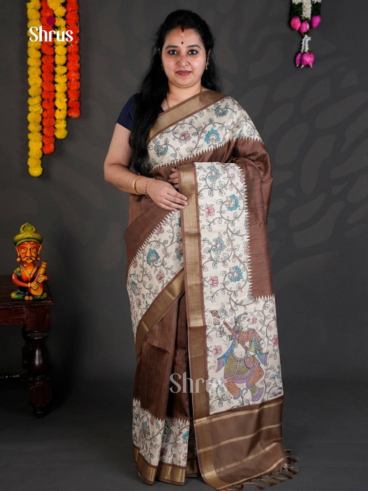 EBS04474 - Printed Semi Tussar - Saree - Shop on Shrus.com