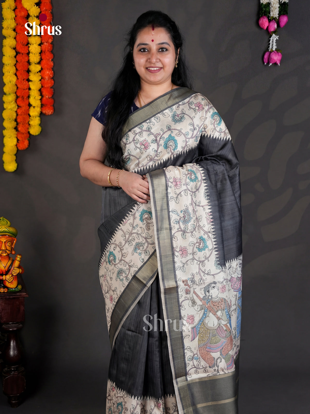 EBS04476 - Printed Semi Tussar - Saree - Shop on Shrus.com
