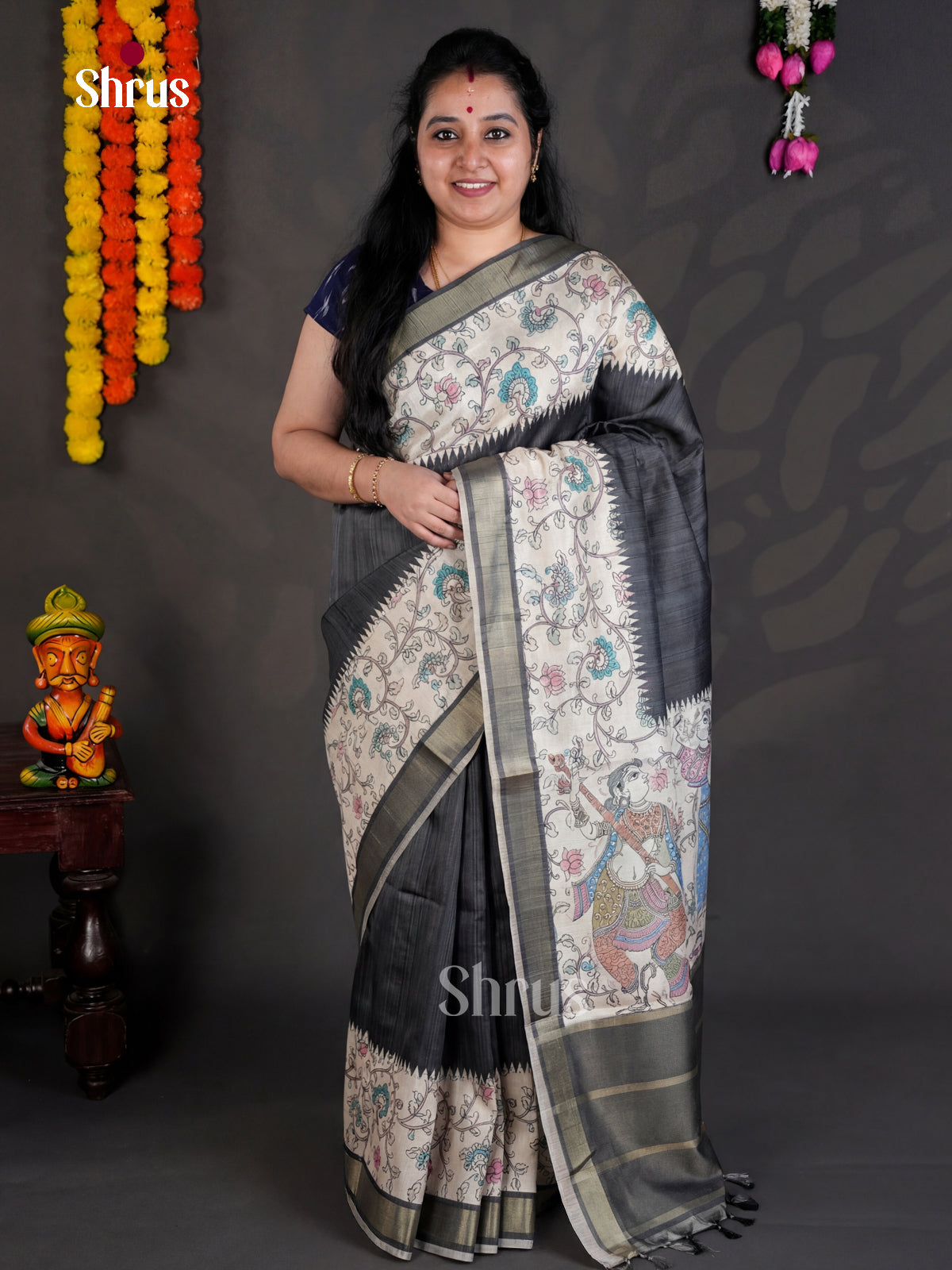 EBS04476 - Printed Semi Tussar - Saree - Shop on Shrus.com