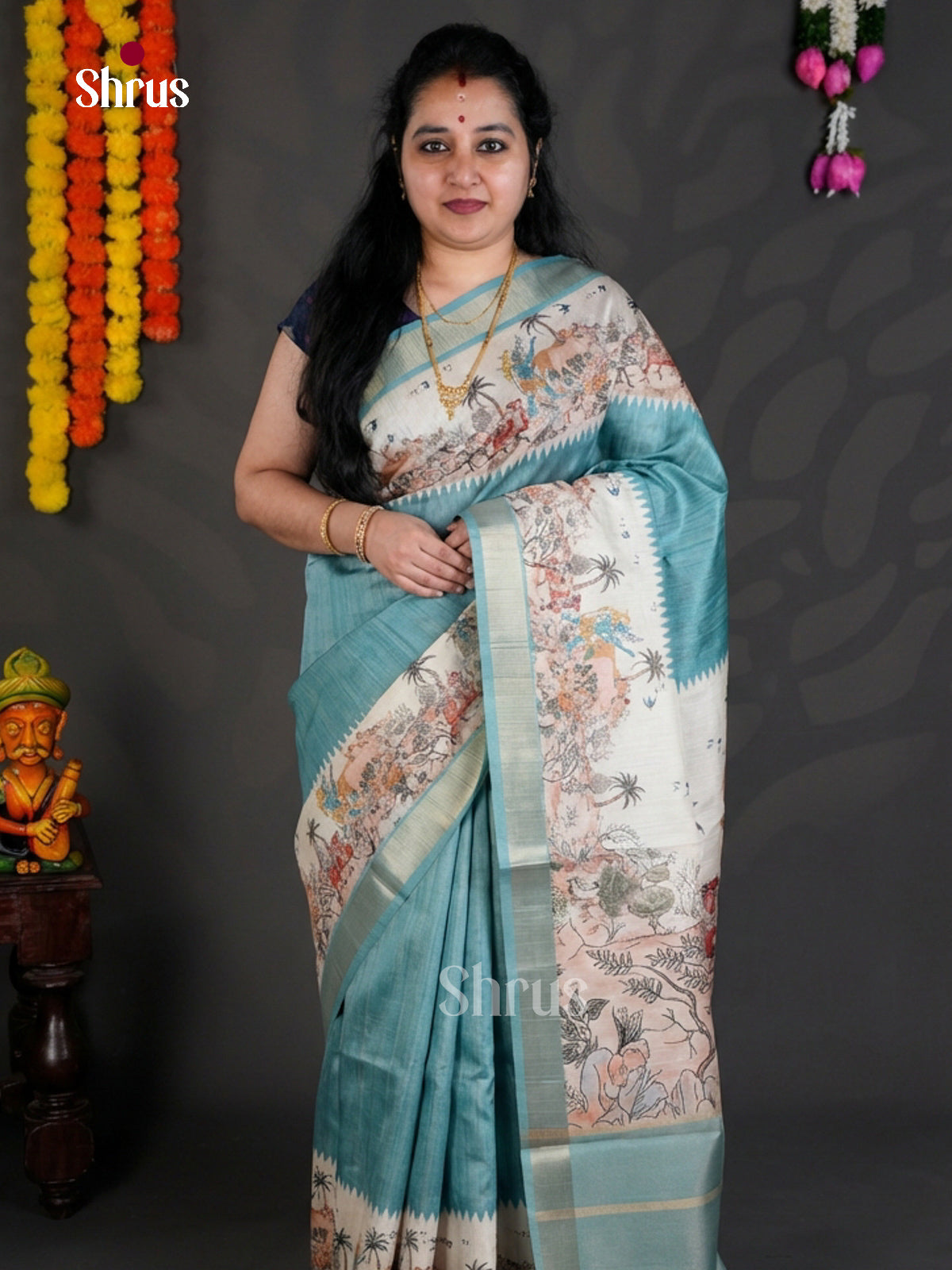 EBS04481 - Printed Semi Tussar - Saree - Shop on Shrus.com