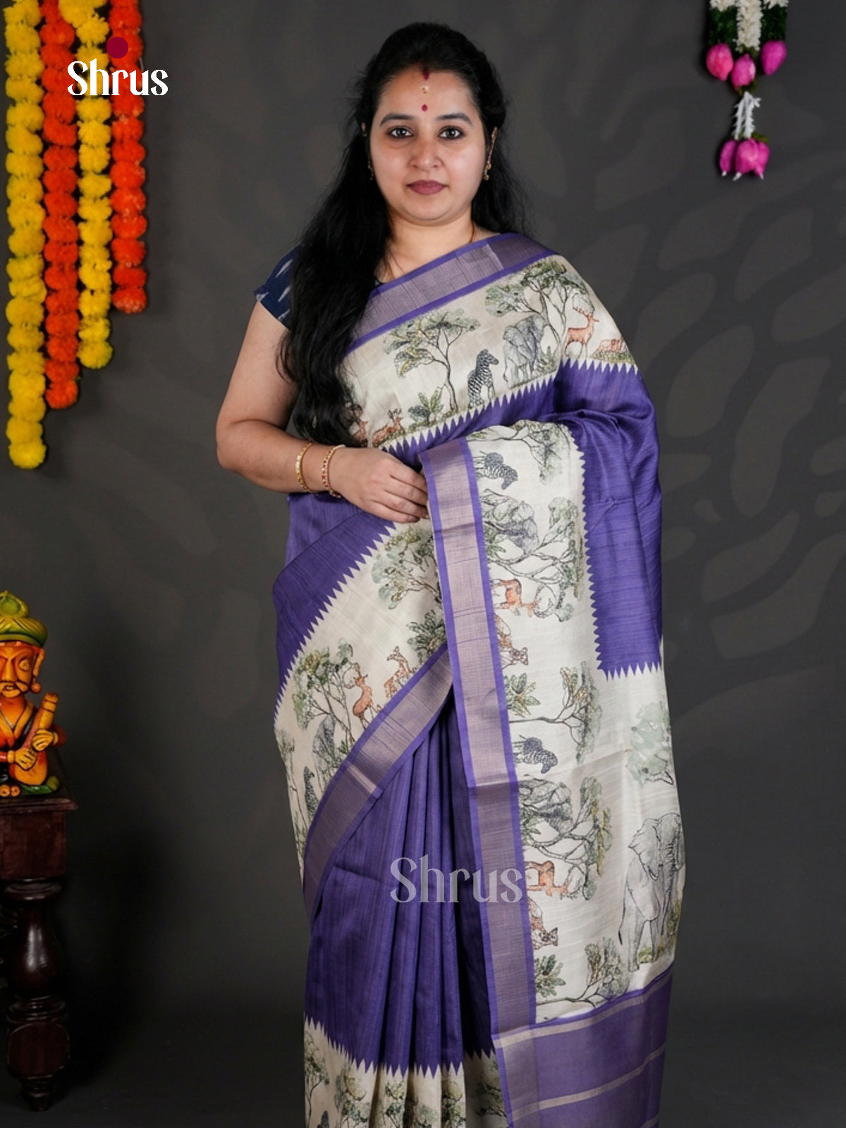 EBS04482 - Printed Semi Tussar - Saree - Shop on Shrus.com