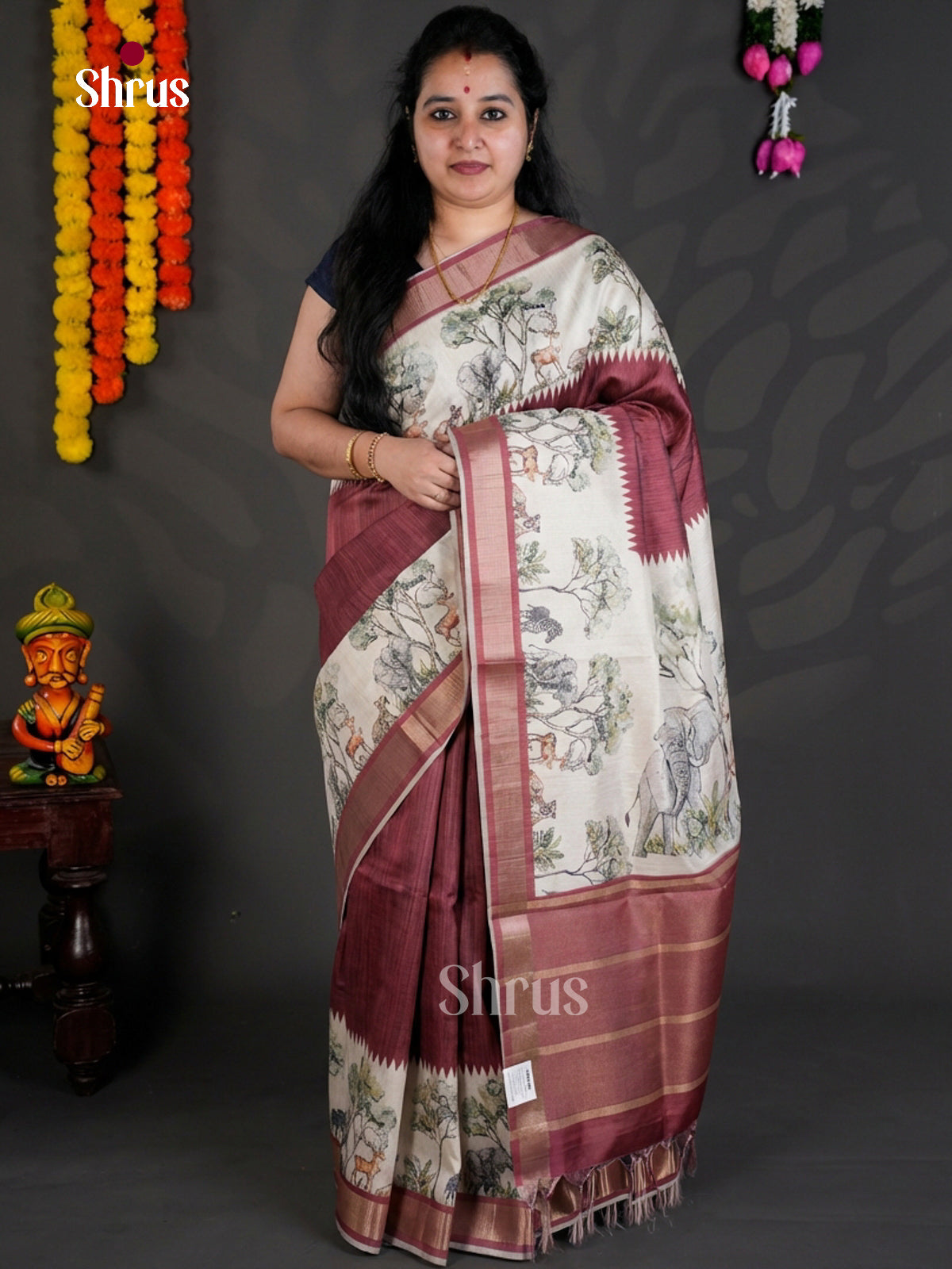 EBS04484 - Printed Semi Tussar - Saree - Shop on Shrus.com