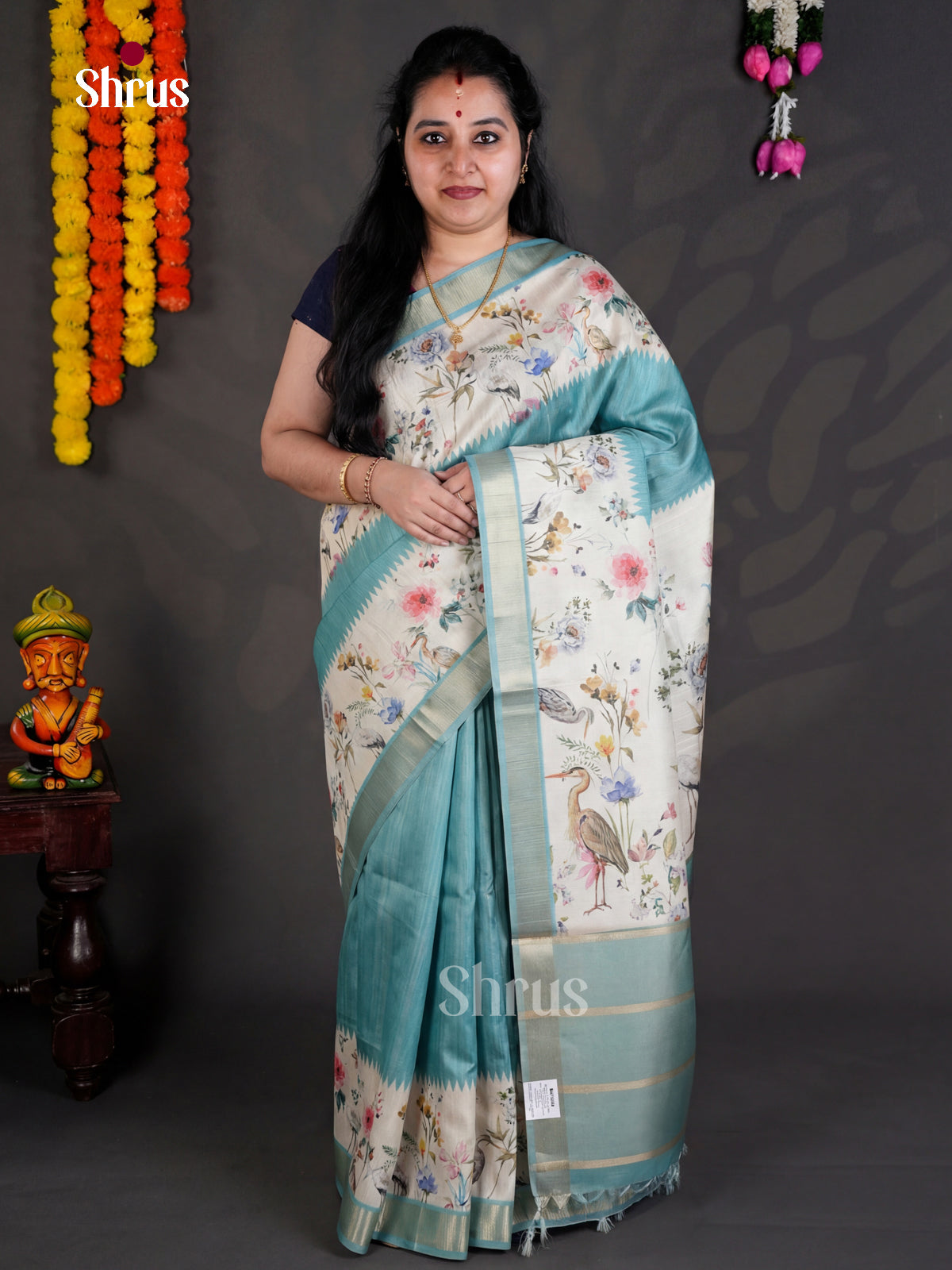 EBS04487 - Printed Semi Tussar - Saree - Shop on Shrus.com