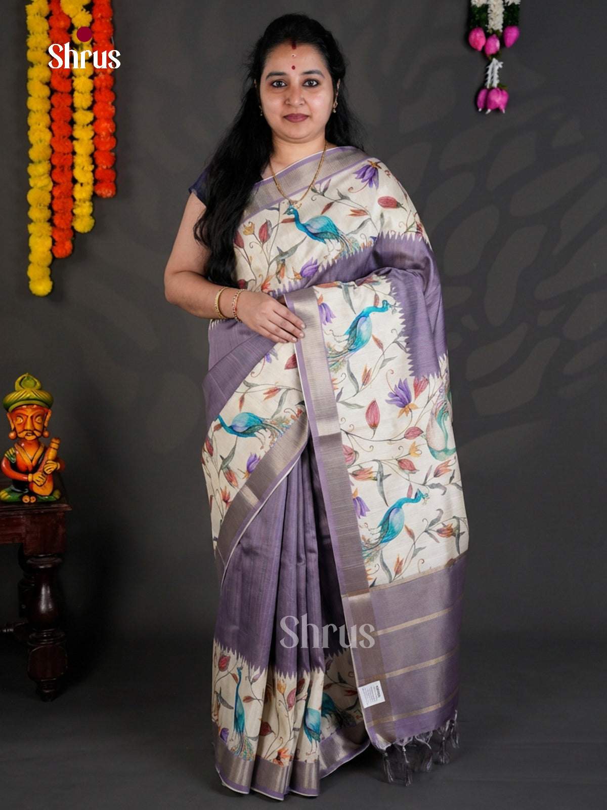 EBS04490 - Printed Semi Tussar - Saree - Shop on Shrus.com
