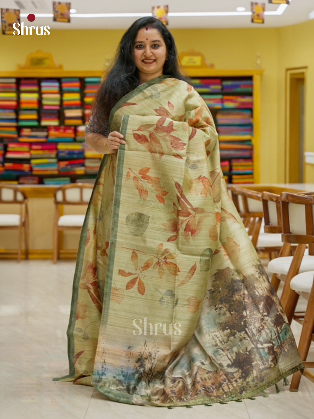 Semi Tissue Print Saree - EBS05017