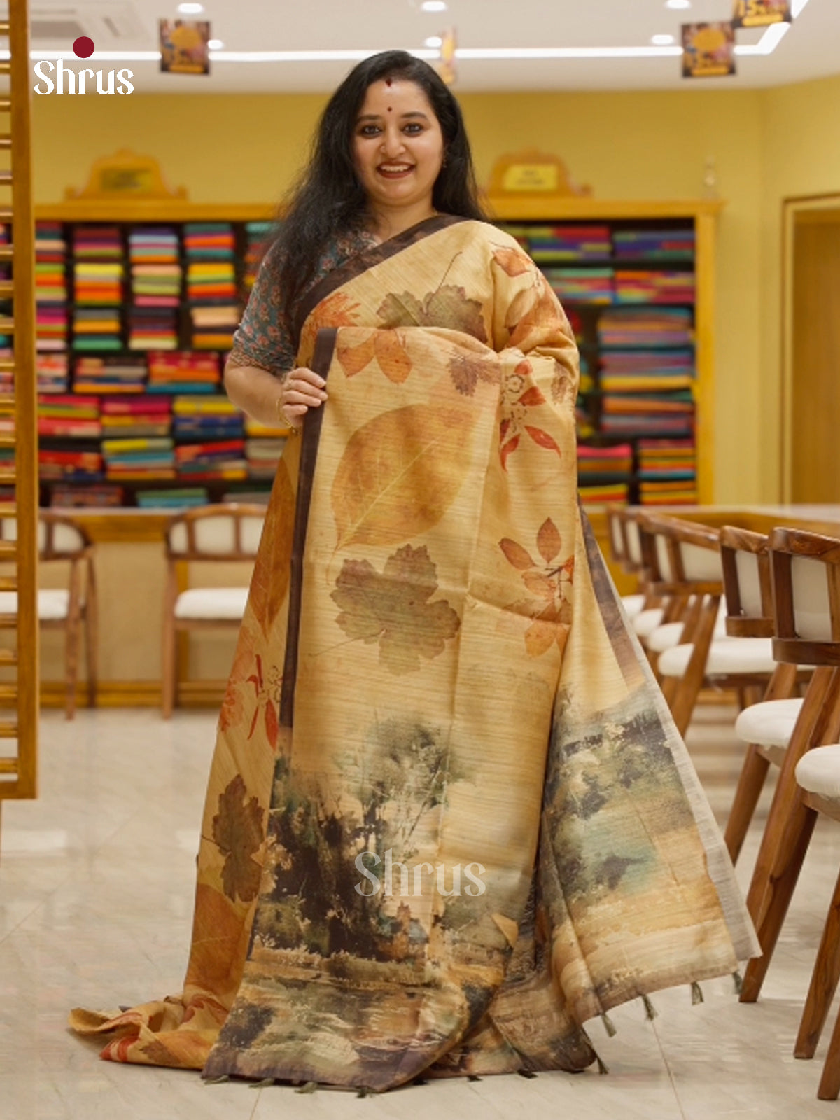 Semi Tissue Print Saree - EBS05025