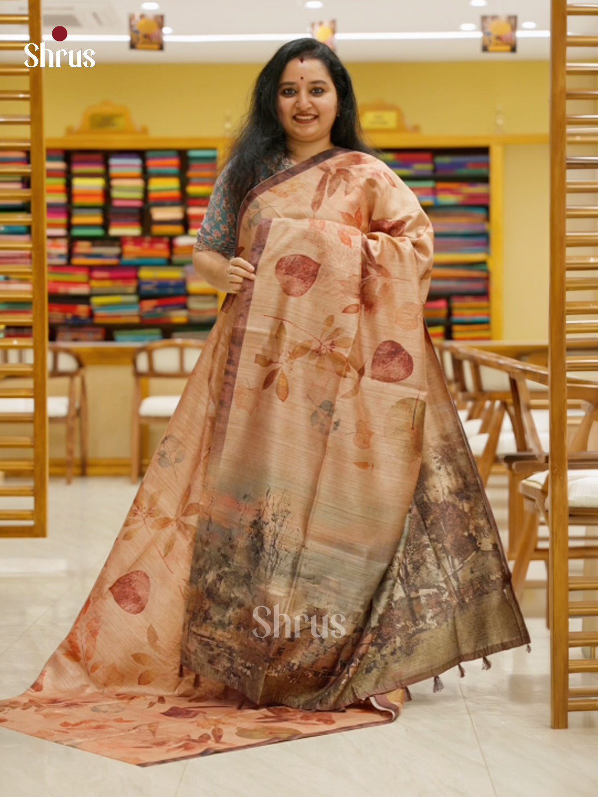 Semi Tissue Print Saree - EBS05027