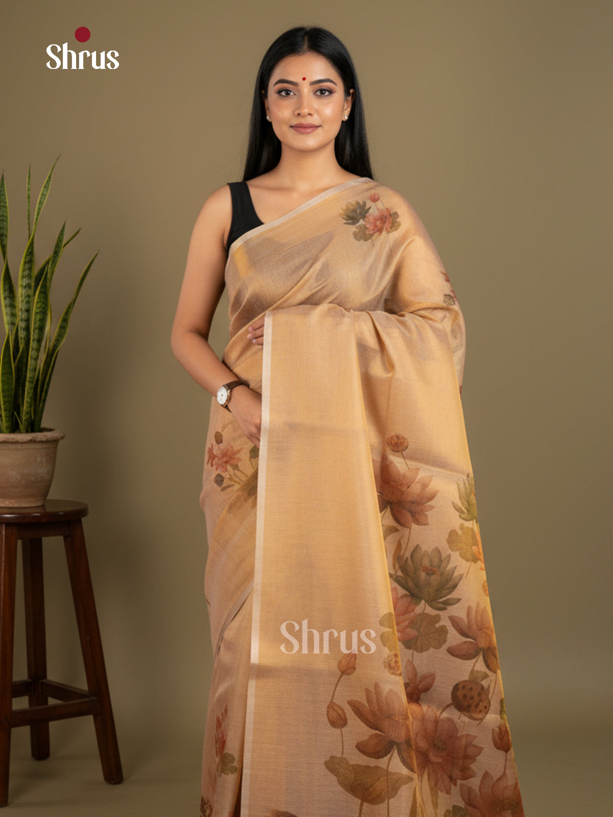 Semi Tissue Print Saree - EBS05045 - Shop on Shrus.com