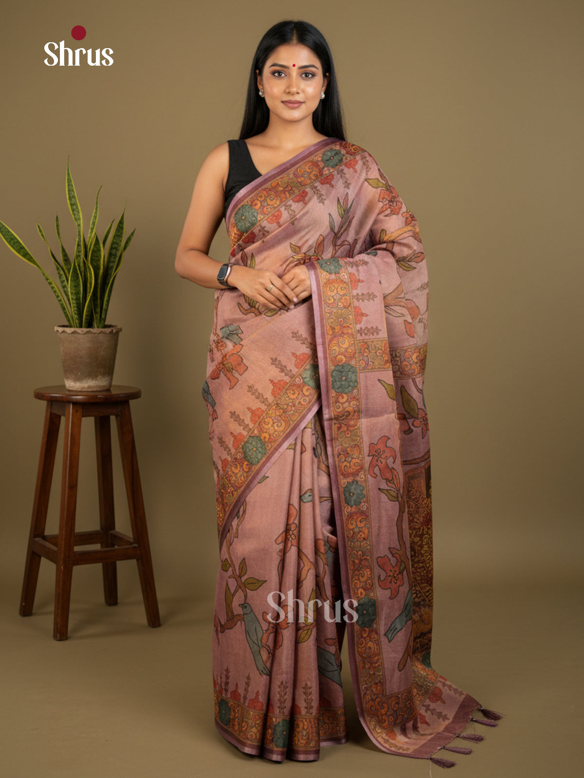 Semi Tissue Print Saree - EBS05046 - Shop on Shrus.com