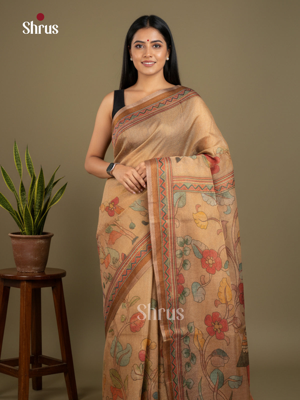 Semi Tissue Print Saree - EBS05048 - Shop on Shrus.com
